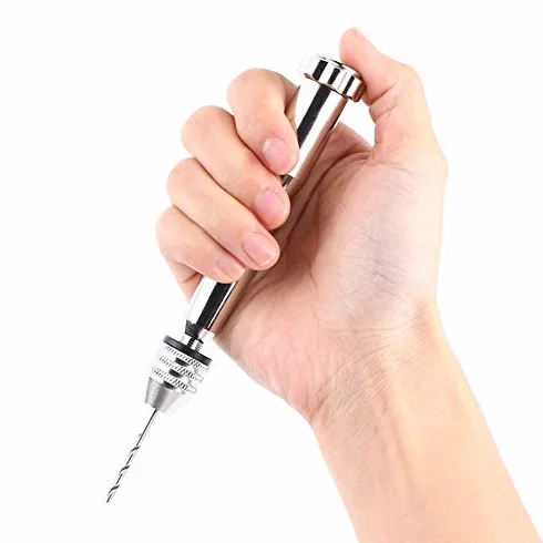 Estink Ręczne Wiertło Obrotowe Mini z 25-częściowym Zestawem Wierteł 0,5-3,0 mm Uchwyt 0,3-3,6 mm 12 cm