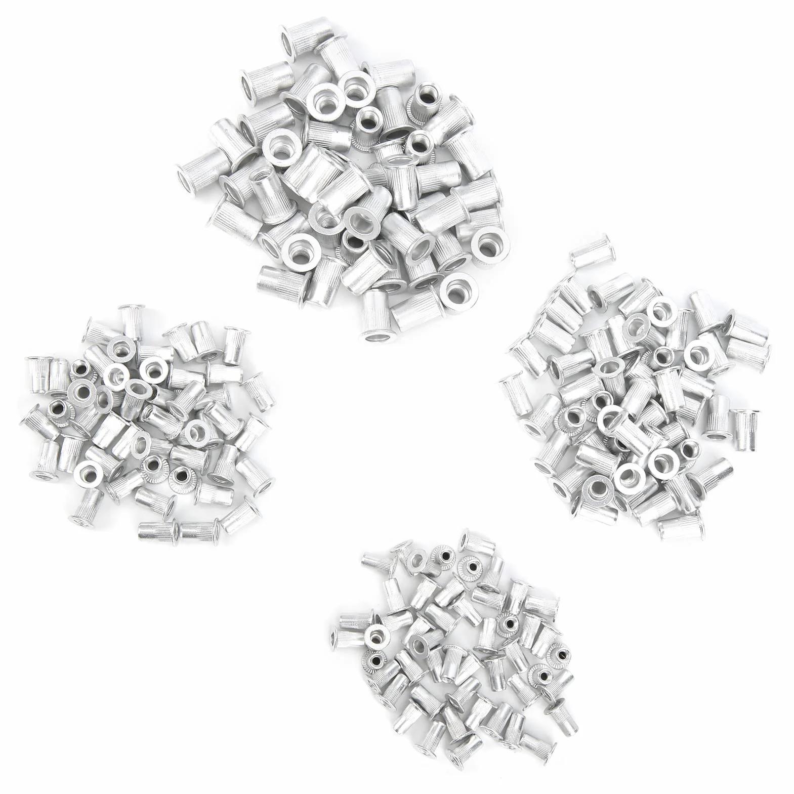 Nakrętki nitowe aluminiowe z łbem płaskim M3 M4 M5 M6 zestaw 200 szt.