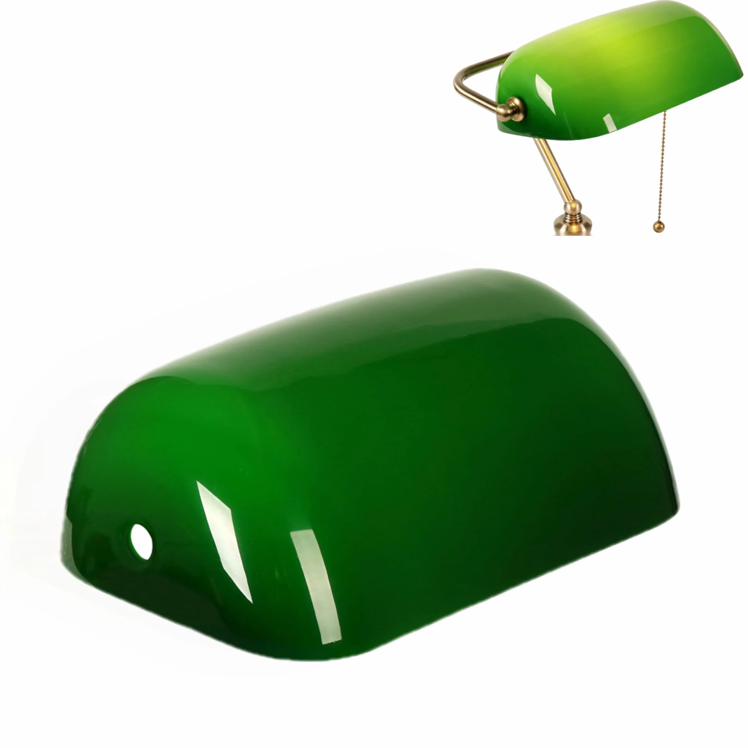 Abażur szklany wymienny do lampy bankierskiej Zielony 22.5cm