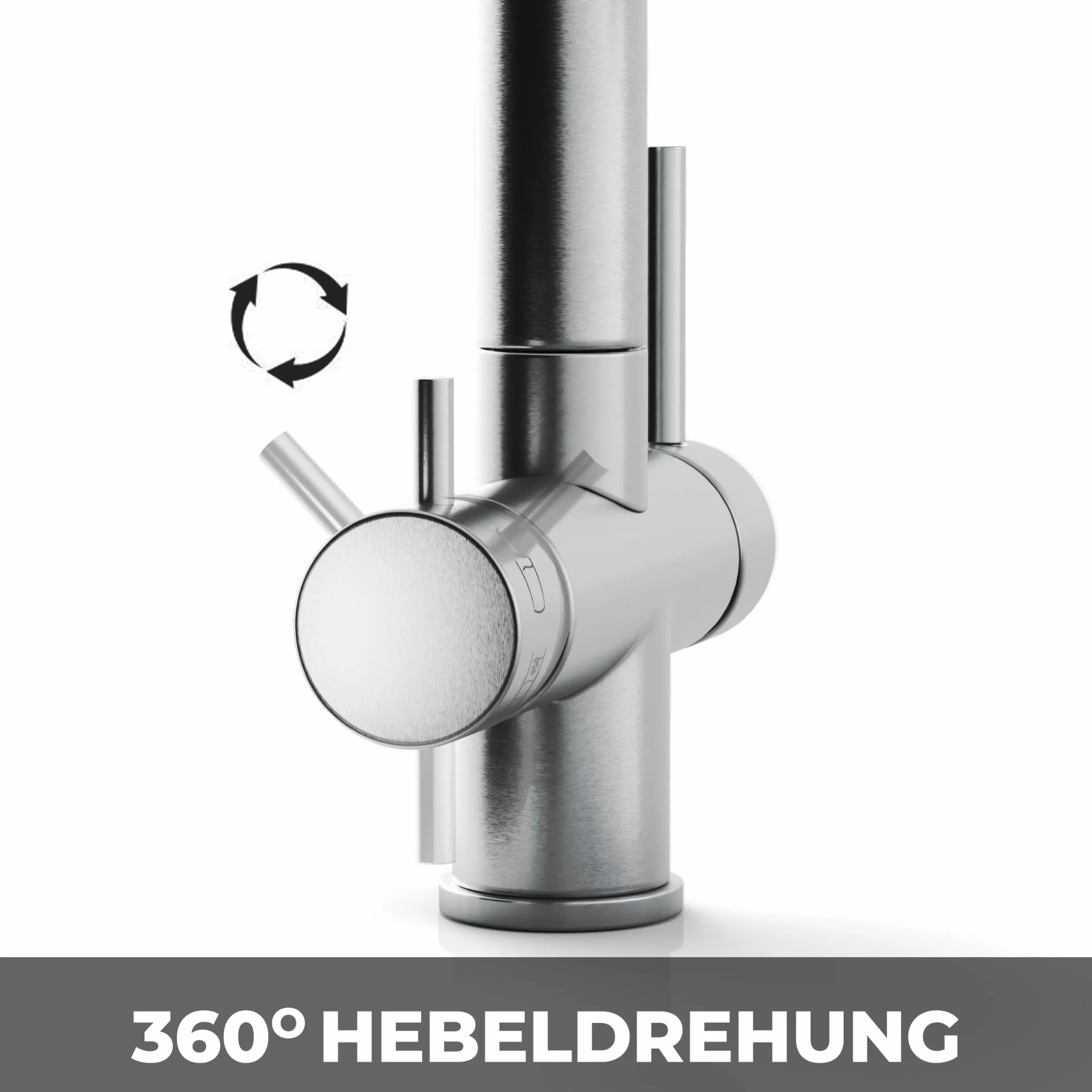 AORA Statement INOX 4-drożny kran ze stali nierdzewnej 304 obracany 360° armatura kuchenna do filtra wody