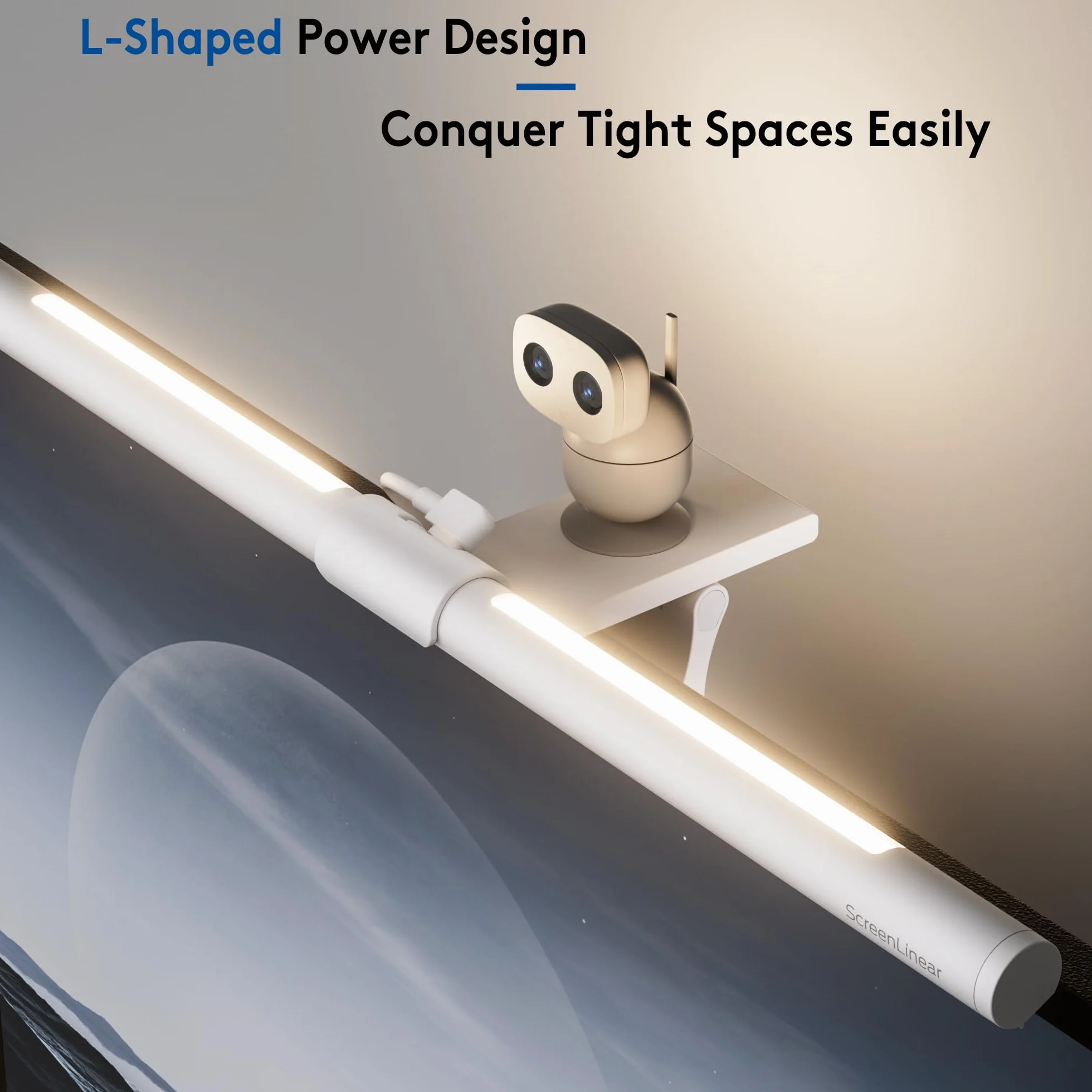 Quntis USB biała lampa do monitora 40 cm z pilotem, 72+40 LED, ochrona oczu