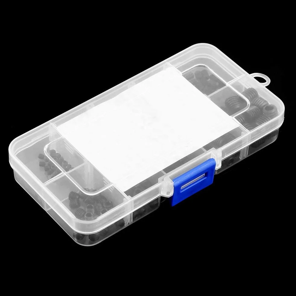 Madenschrauben Kopf Muttern DIN916 M3-M8 Schwarz Legiertem Stahl Hex Gewinde Cup Point Sortiment Kits
