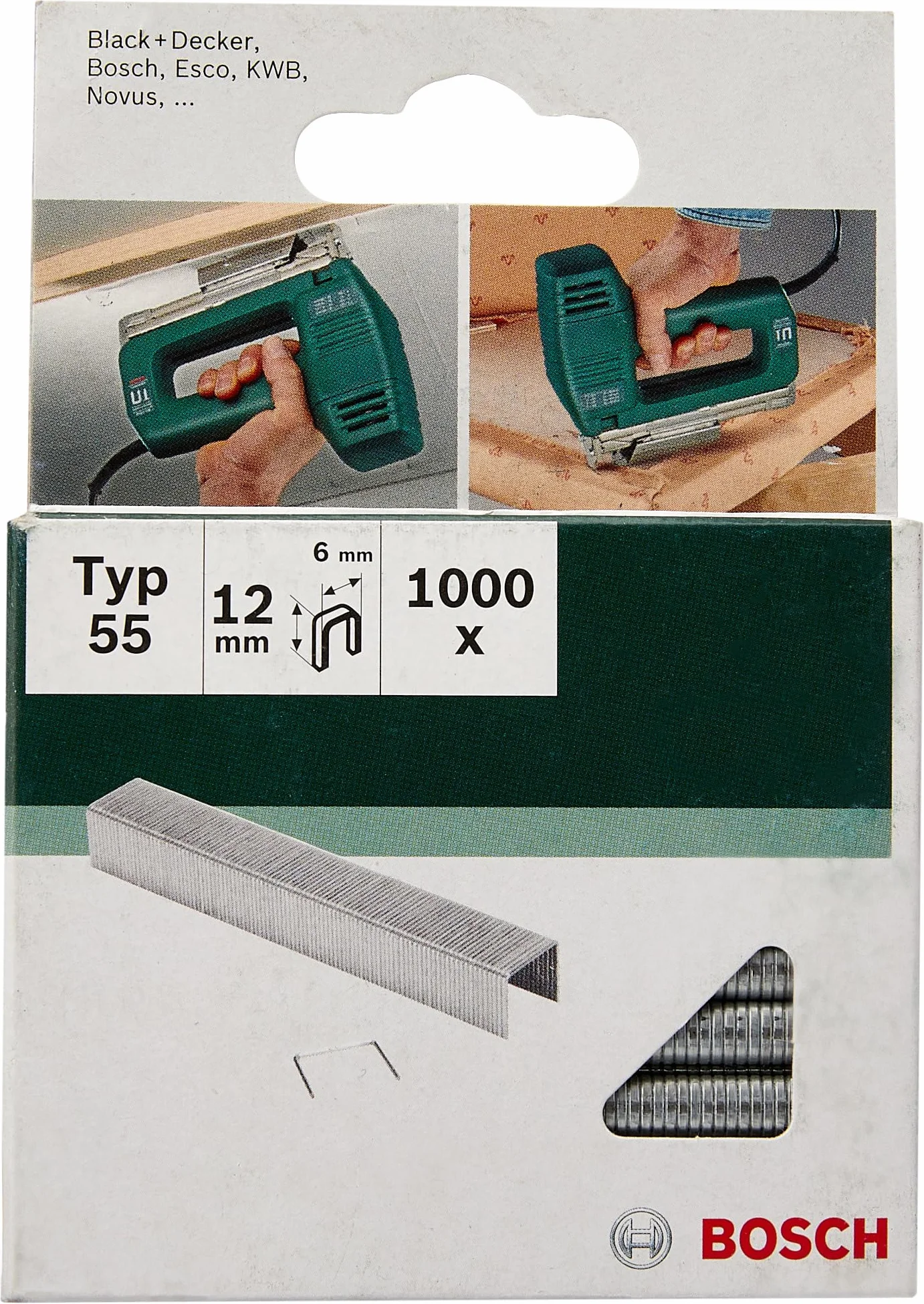Bosch 1000 x wąska korona zszywki typu 55 6 x 1,08 x 12 mm