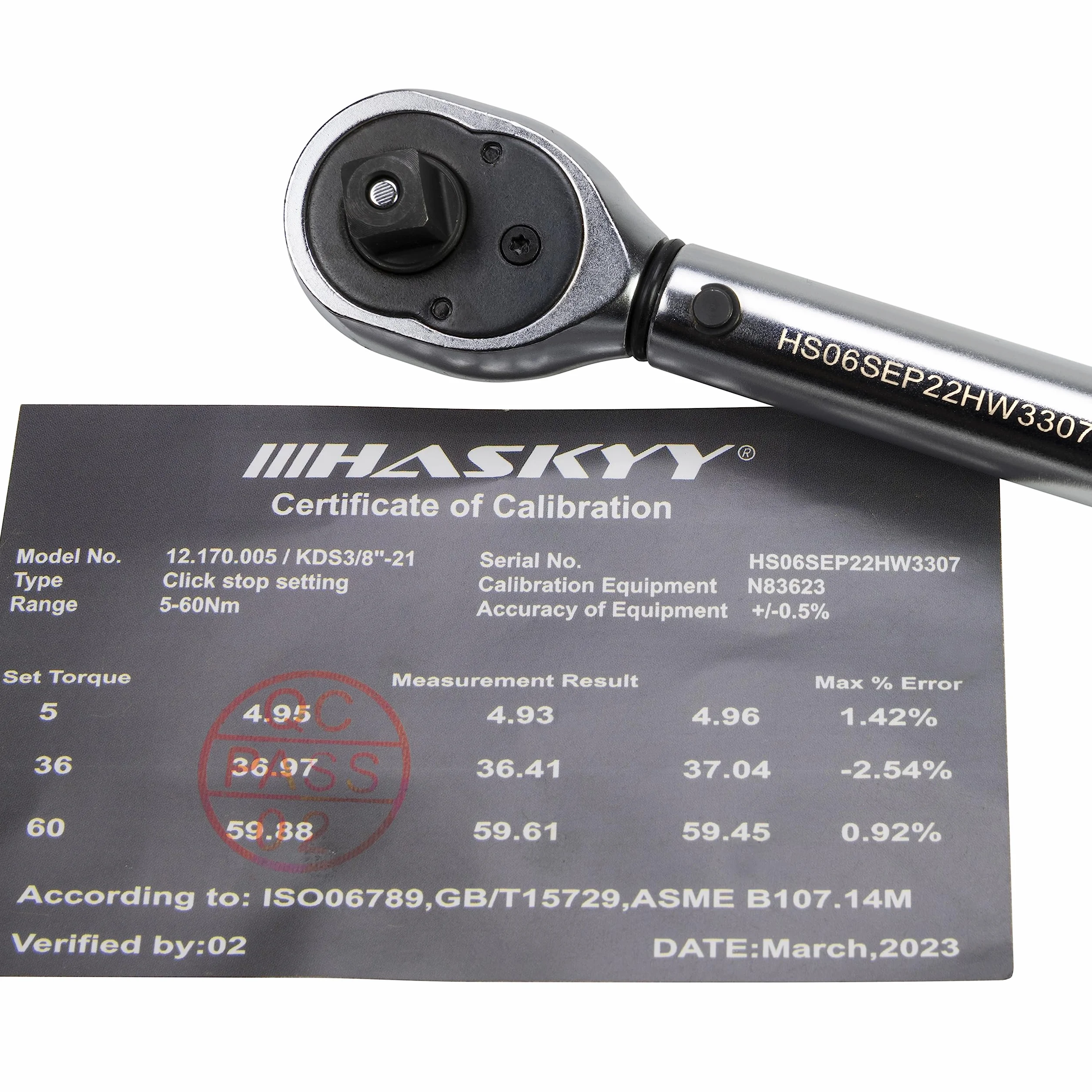 HASKYY Zestaw kluczy dynamometrycznych 3/8" 5-60 Nm do motocykli