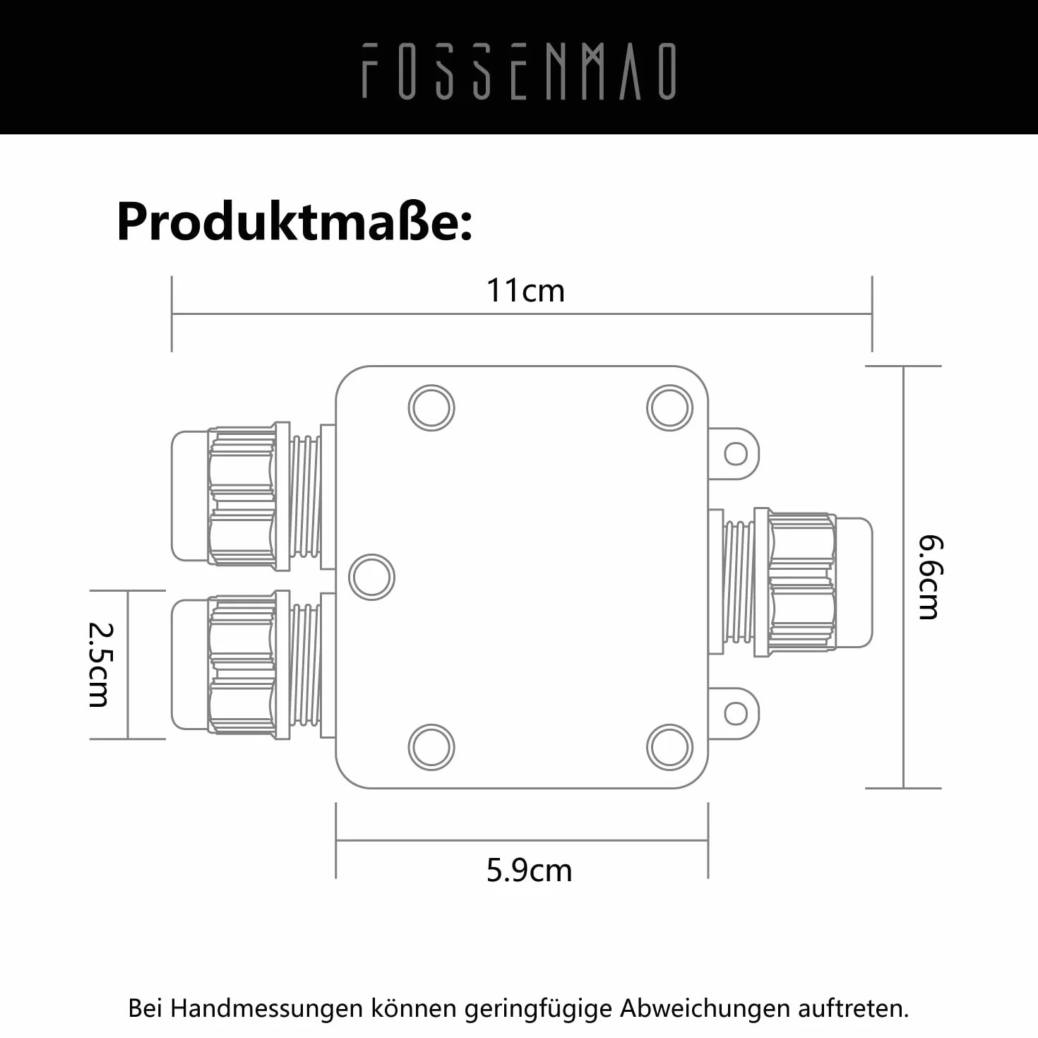 IP68 wodoszczelna puszka rozgałęźna 3-drożna czarna zewnętrzna PC PA9 złącze kablowe Ø 4-15 mm
