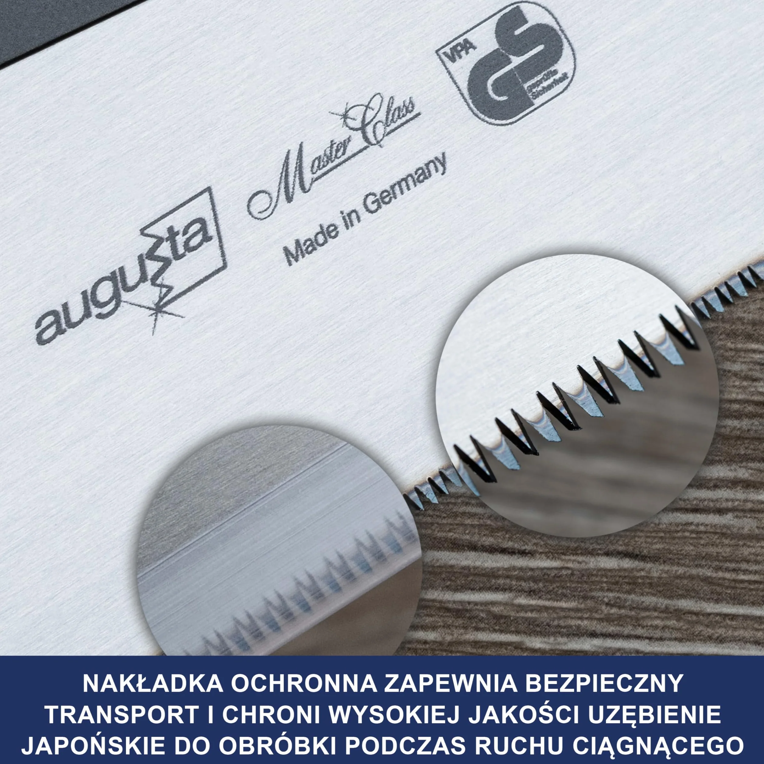 Augusta piła japońska Dozuki 240 mm stalowy grzbiet trójstronny szlif diamentowy precyzyjne cięcie drewna
