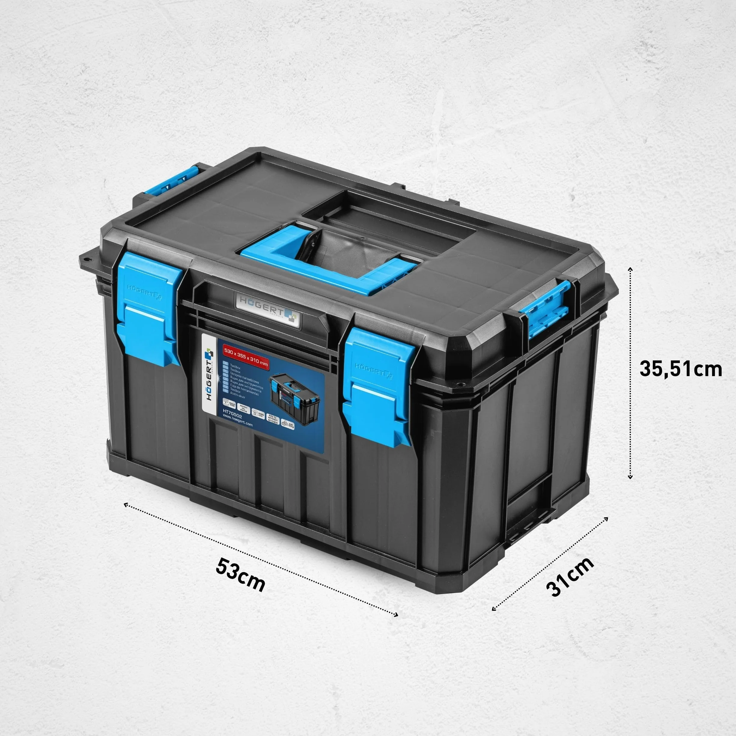 Högert Technik Skrzynka narzędziowa 50 kg modułowa ABS HT7G502