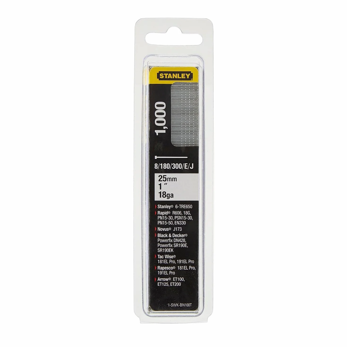 Stanley 1-SWKBN075T Clavo/Brad 8/300 E/tipo J-20mm-1000 u, 20 mm