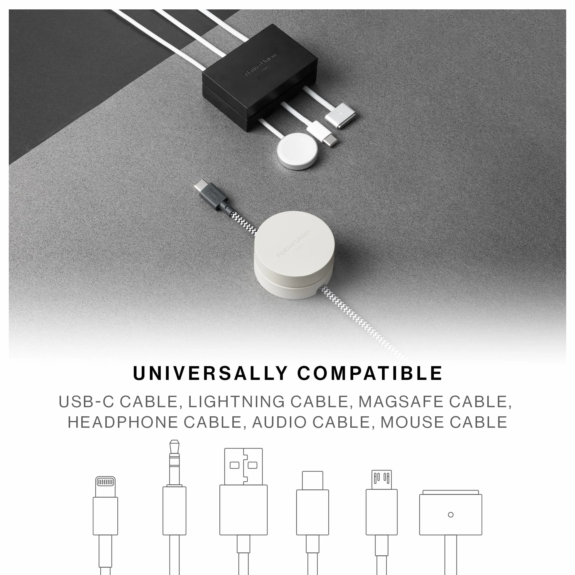 Native Union Organizer na Kable Antypoślizgowy Metal Silikon USB-C Lightning