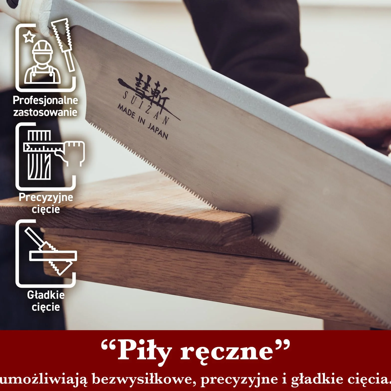 SUIZAN Dozuki Japońska piła ręczna 240mm do drewna