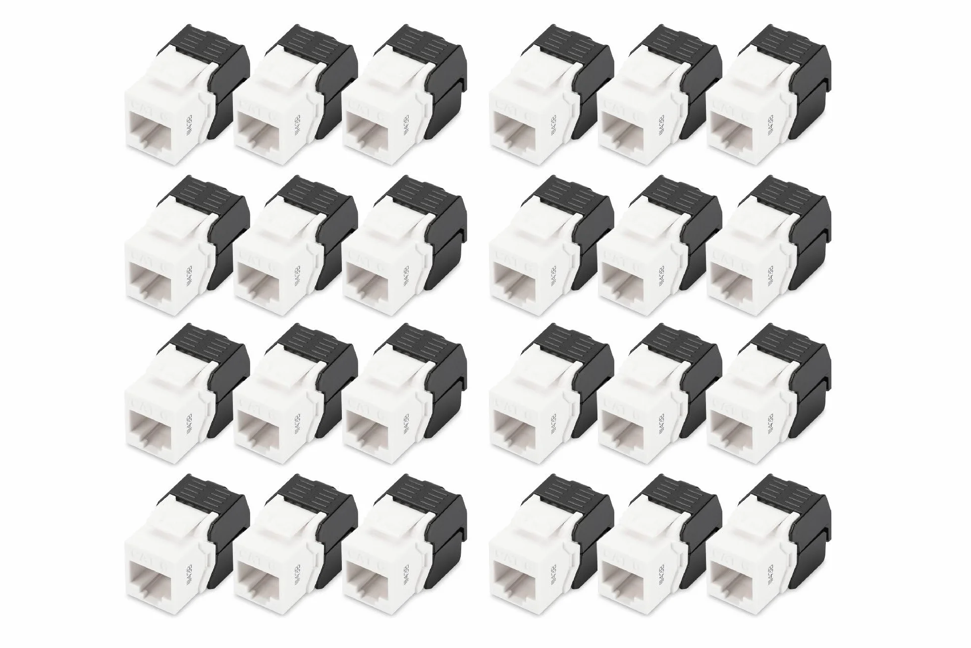 DIGITUS DN-93603 Moduł Keystone Cat 6 24 sztuki Gniazdo sieciowe RJ45 Cat6 nieekranowane 250 MHz 1GBase-T AWG 26-22 Montaż bez użycia narzędzi
