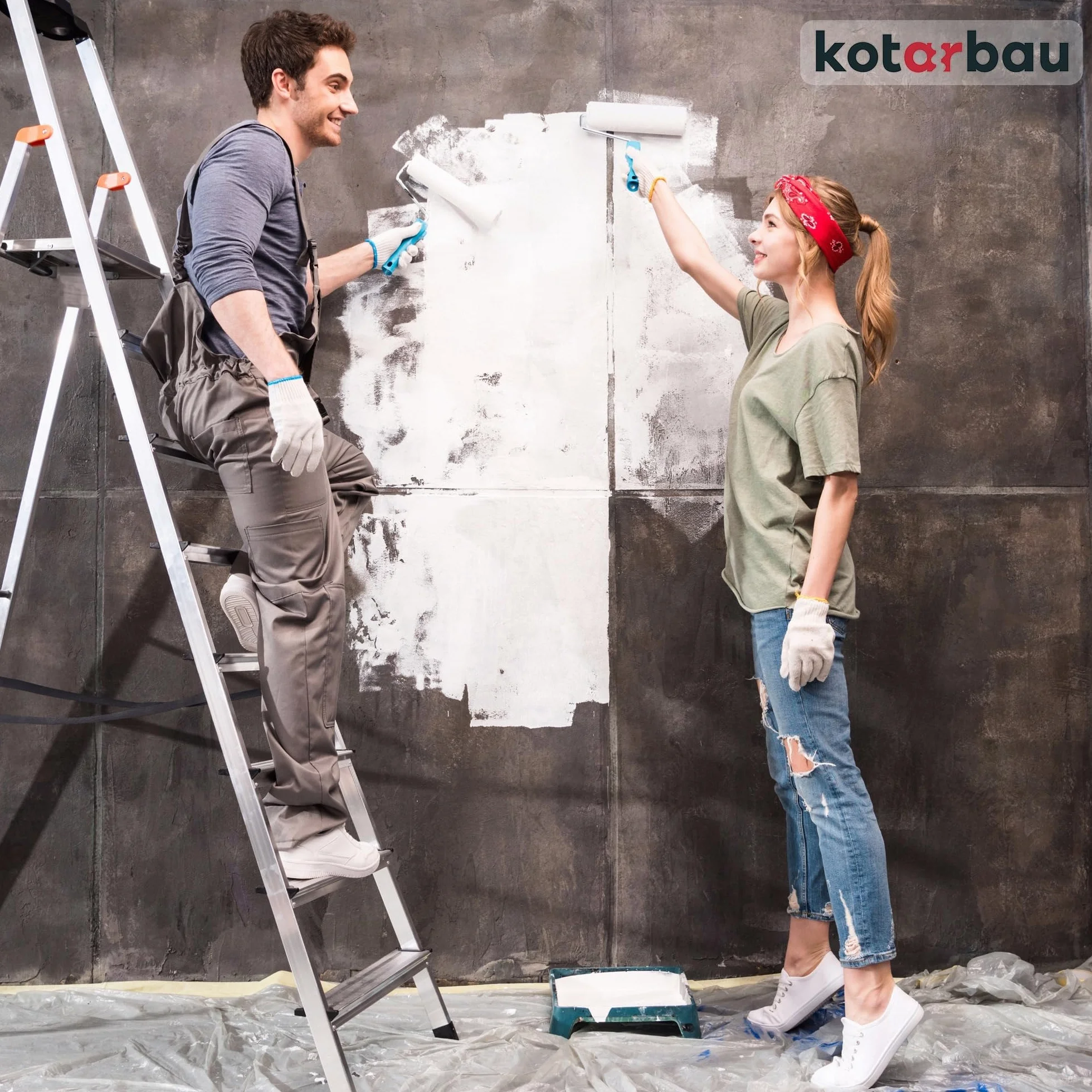 KOTARBAU® Folia Malarska 4 x 5 m Folia Ochronna Budowlana Przezroczysta