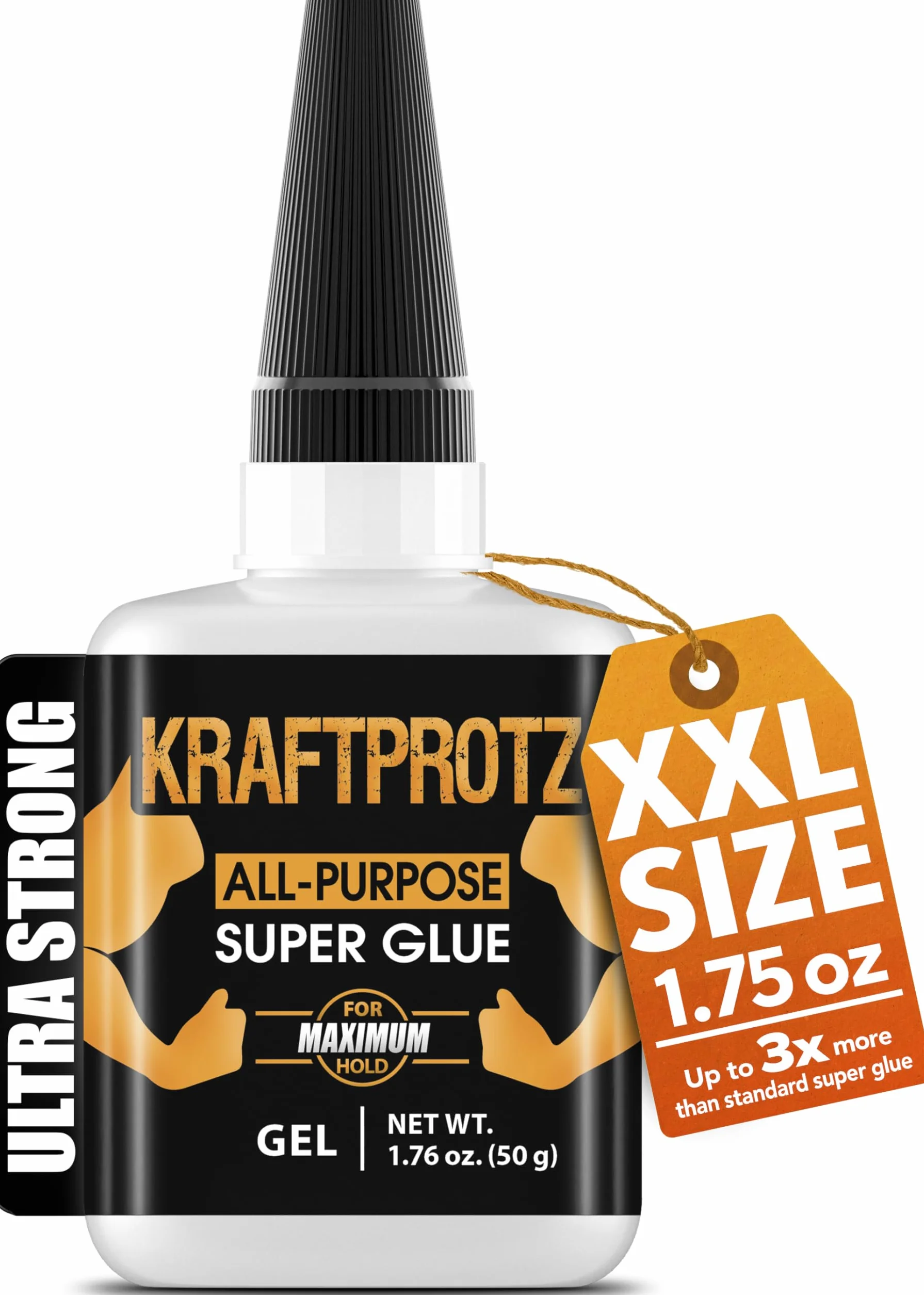 Klej błyskawiczny ekstra mocny 50 g KRAFTPROTZ z zaworem przeciwschnięciowym do plastiku, szkła, drewna, kamienia, metalu