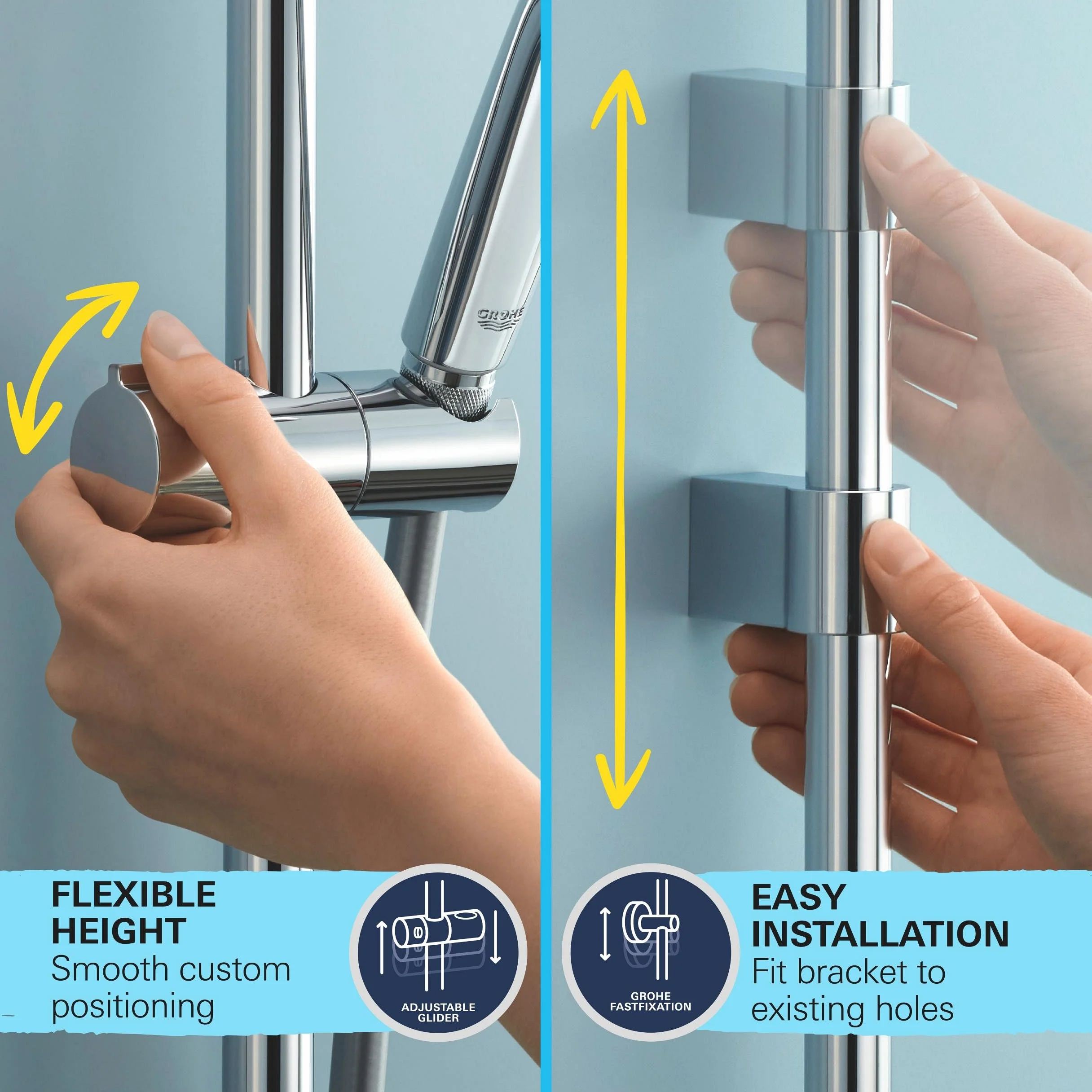 Grohe Vitalio Joy 260 Zestaw Prysznicowy Srebrny Ø 260mm