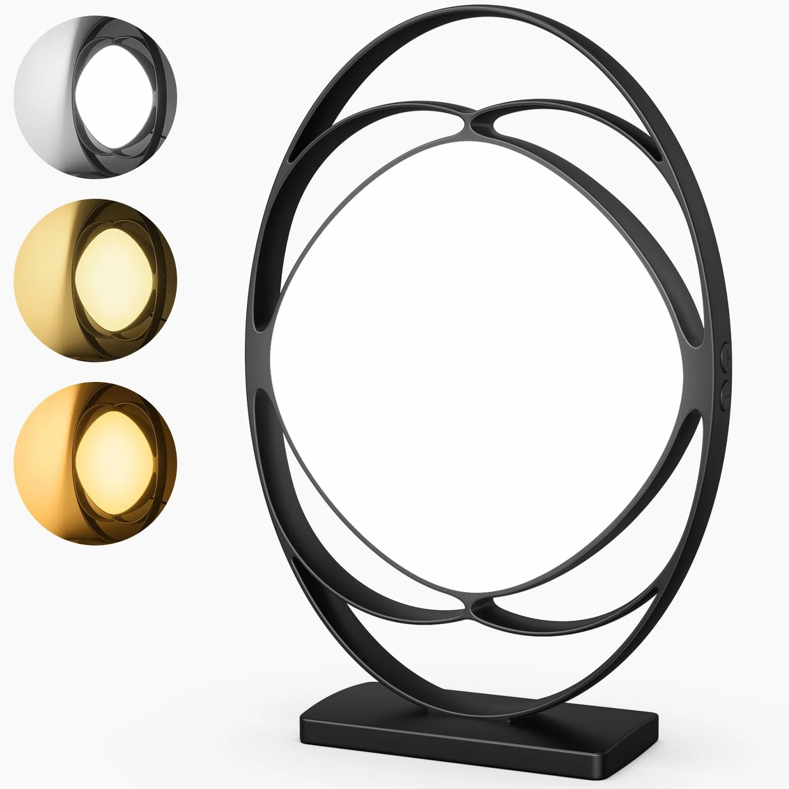 Lampa do światła dziennego 10000 Lux bez UV 3 temperatury barwowe 5 intensywności pamięć słoneczna czarna