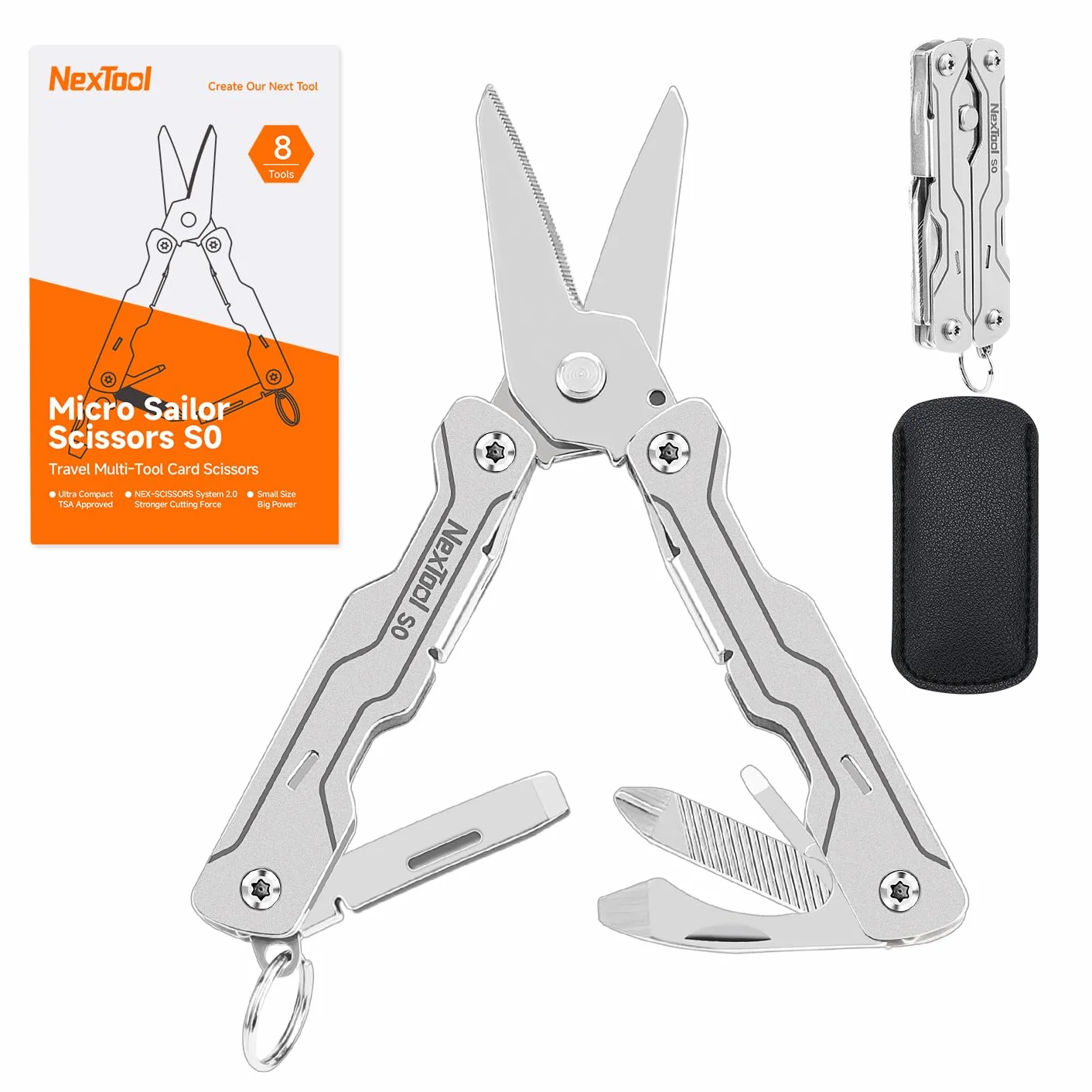 NexTool Wielofunkcyjne mini nożyczki Sailor S0, 8 w 1, mikro narzędzie EDC