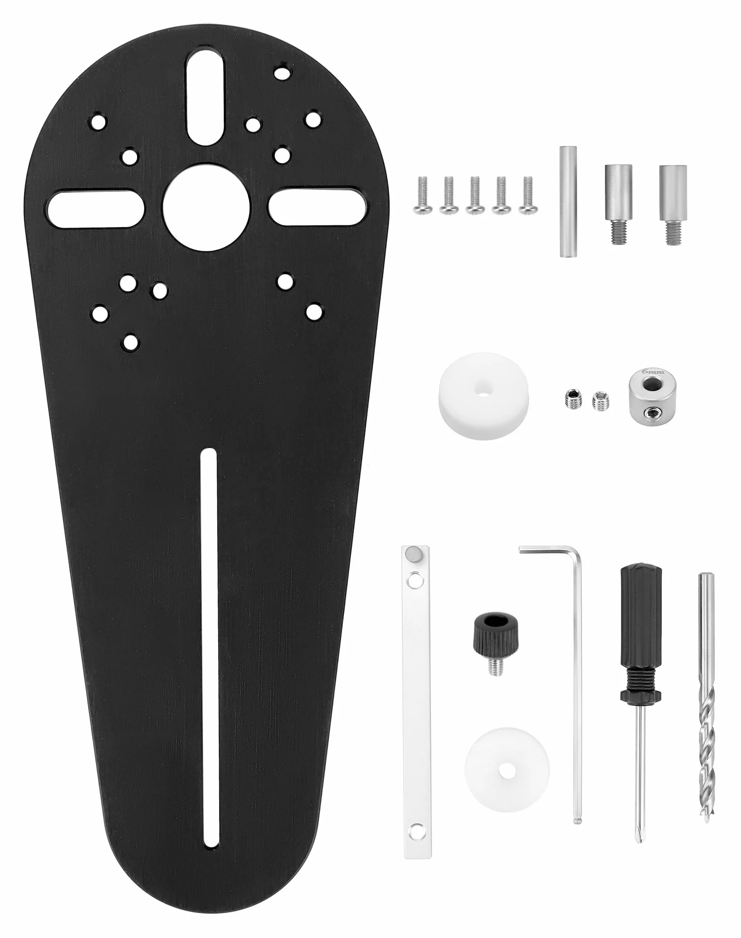QWORK Szablon do wycinania okręgów Kompatybilny z Bosch RT0700C DRT50 Makita GMR1 Frezarka ręczna do drewna Średnica cięcia 2-68 cm