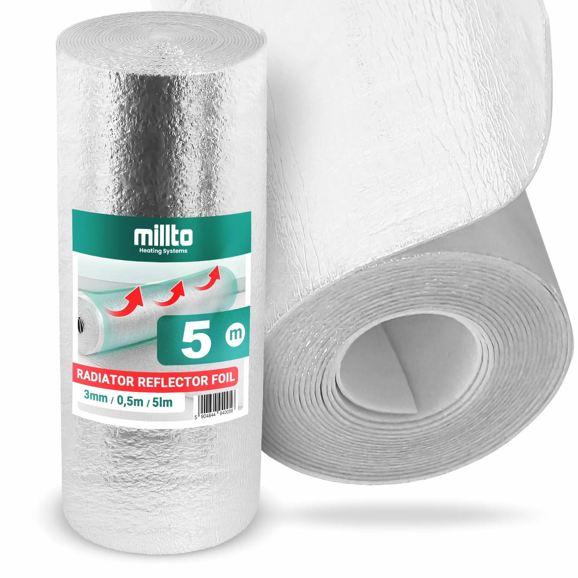Millto Ekran Zagrzejnikowy Mata Aluminiowa 5m Pianka Termoizolacyjna Izolacja Ścienna Folia Odblaskowa