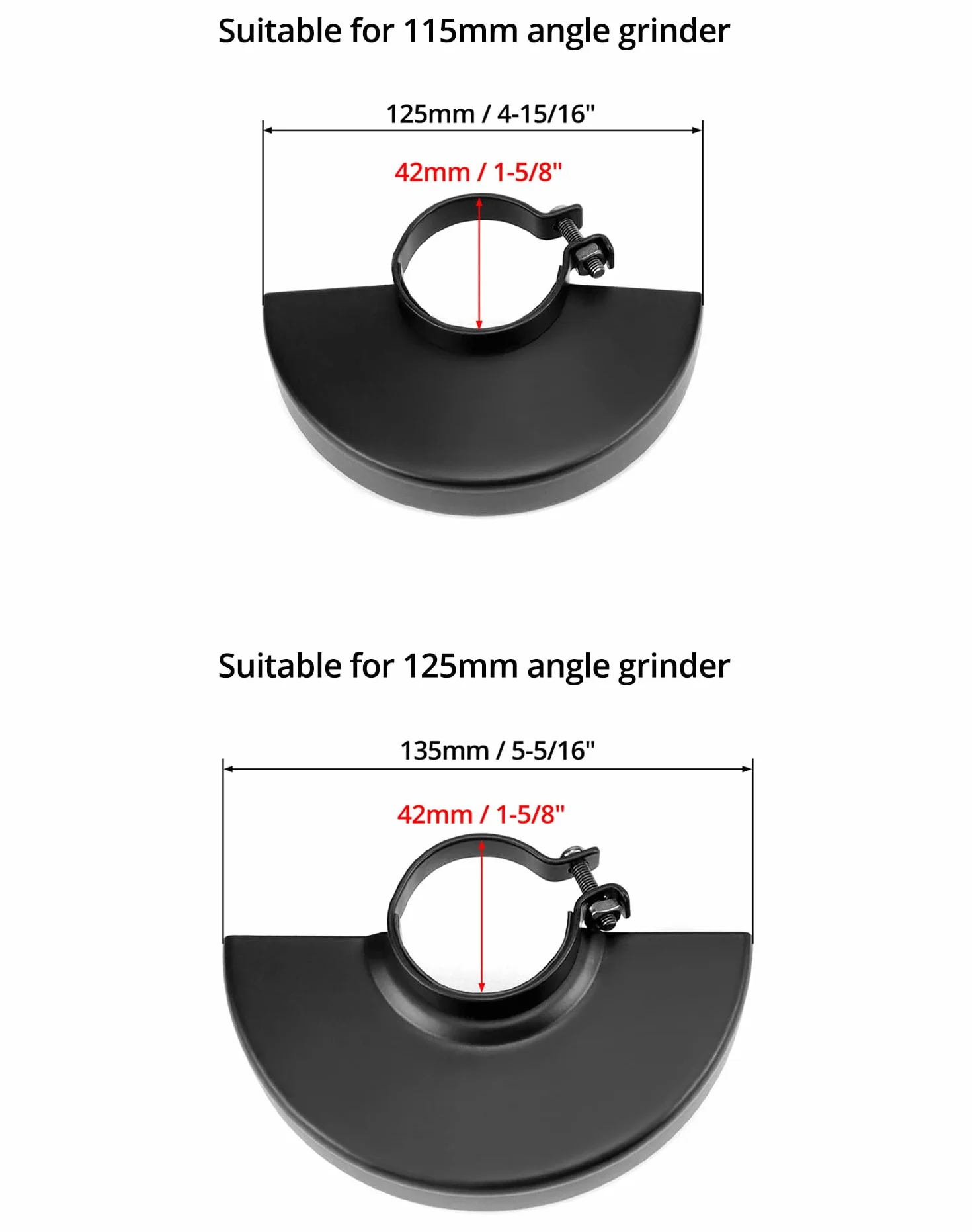 QWORK osłona szlifierki kątowej 125 115 mm otwór wewnętrzny 42 mm czarna