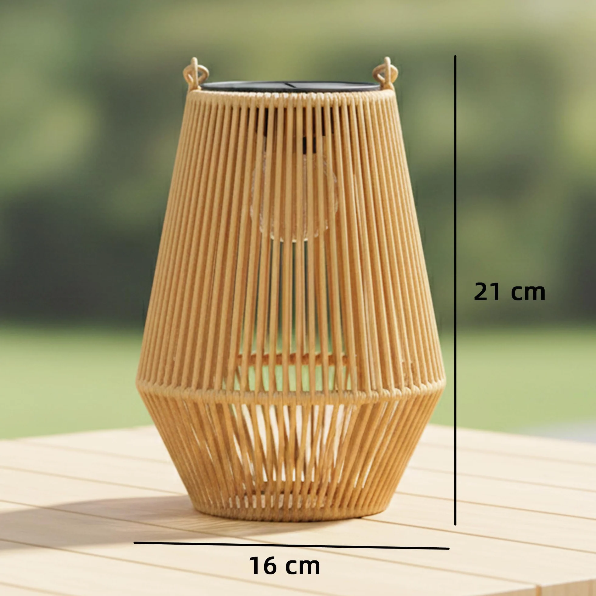 Outsunny Solarna lampa stojąca zestaw 2 szt. rattanowa IP44 wodoszczelna do ogrodu