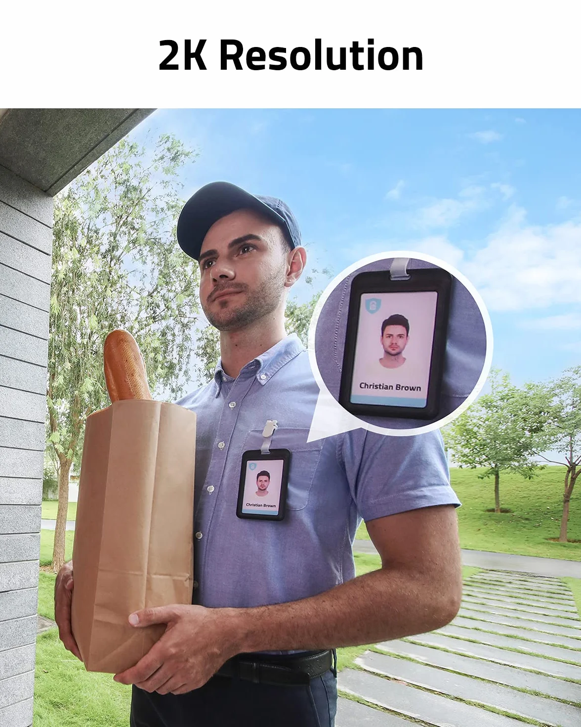 eufy Security Video Doorbell 2K HD Bezprzewodowa kamera bezpieczeństwa z dzwonkiem do drzwi, zasilana bateryjnie, wykrywanie osób z A.I.