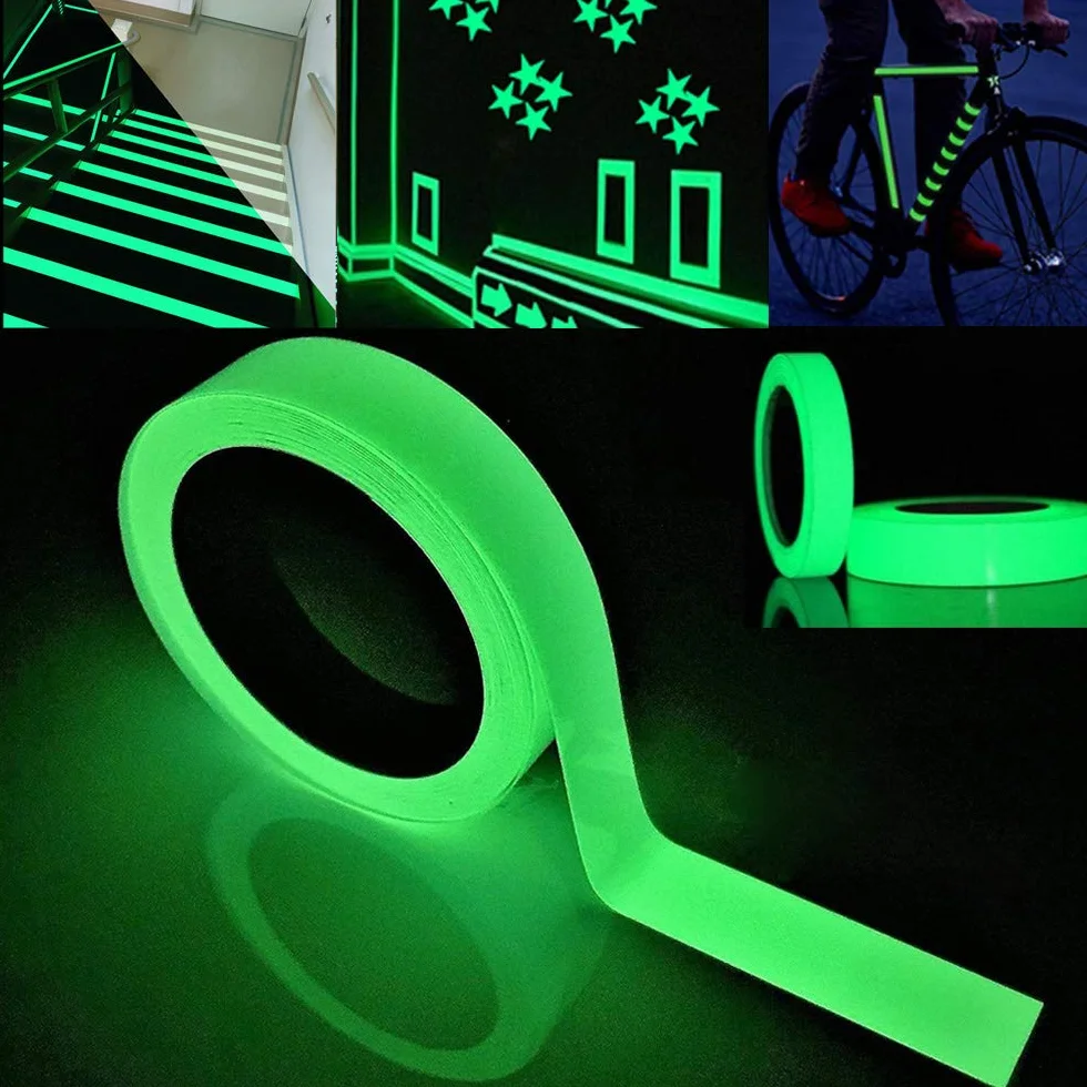 Fluorescencyjna taśma klejąca zielona 5 m x 2 cm świecąca w ciemności samoprzylepna