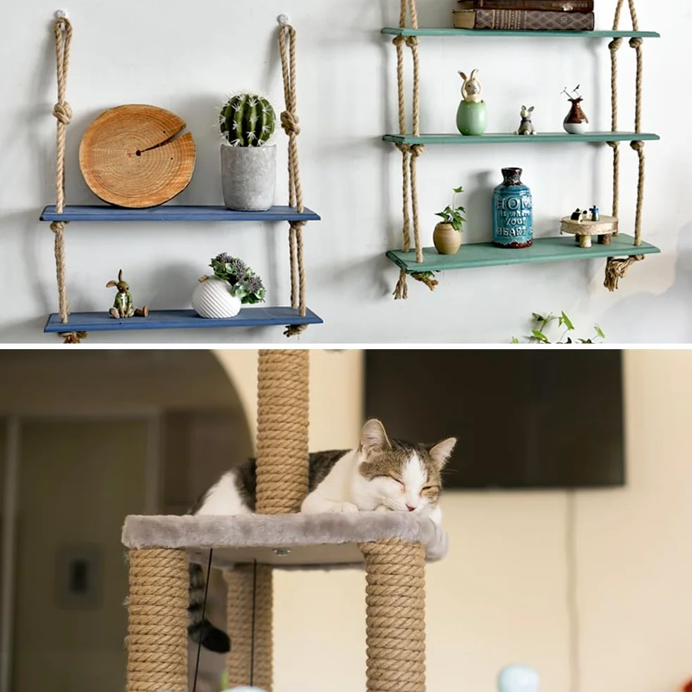 Lina konopna 30 m 10 mm ciężka do rzemiosła florystyki DIY dekoracji brązowa