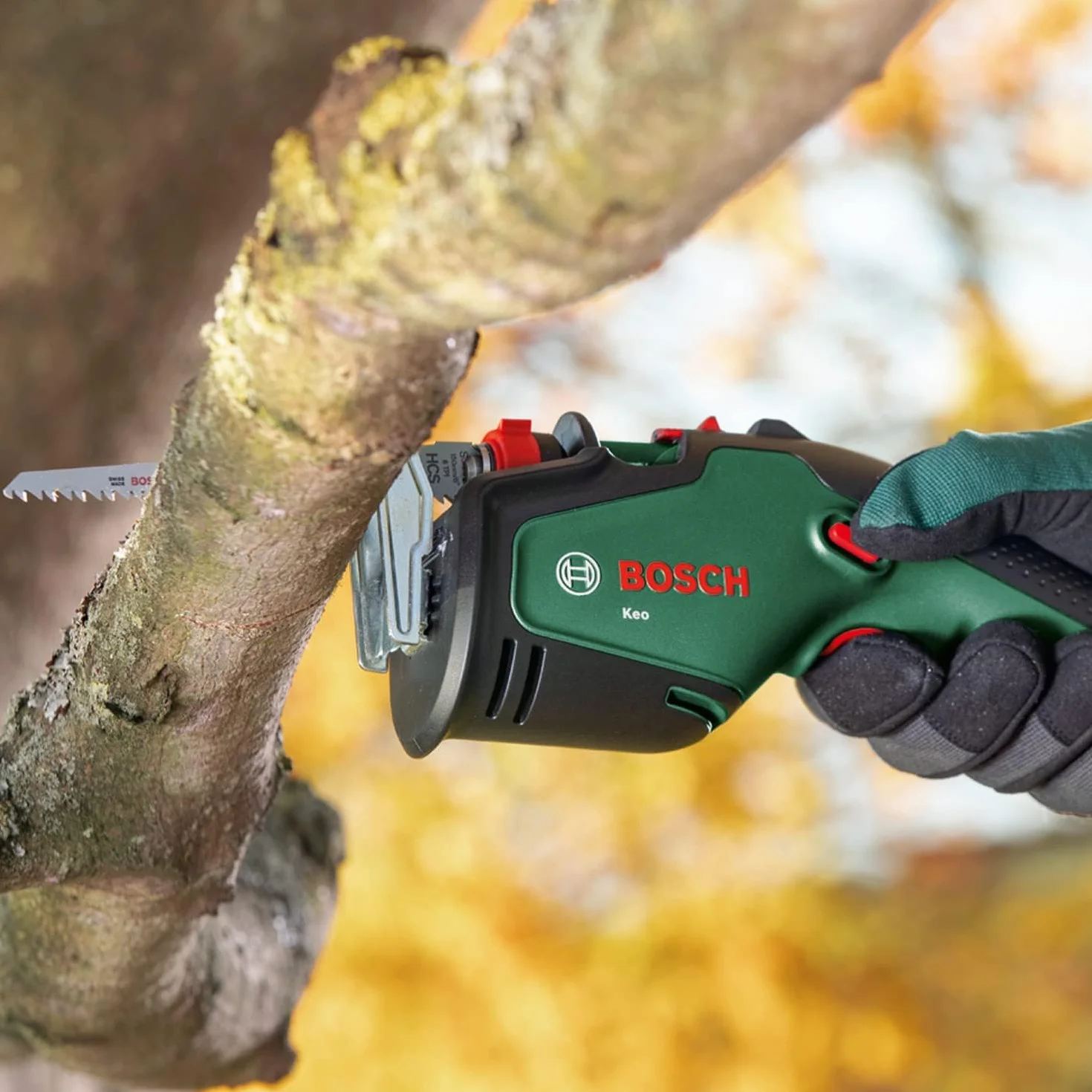 Bosch Akumulatorowa Piła Ogrodowa Keo 18 V Średnica Cięcia 80 mm Brzeszczot do Drewna