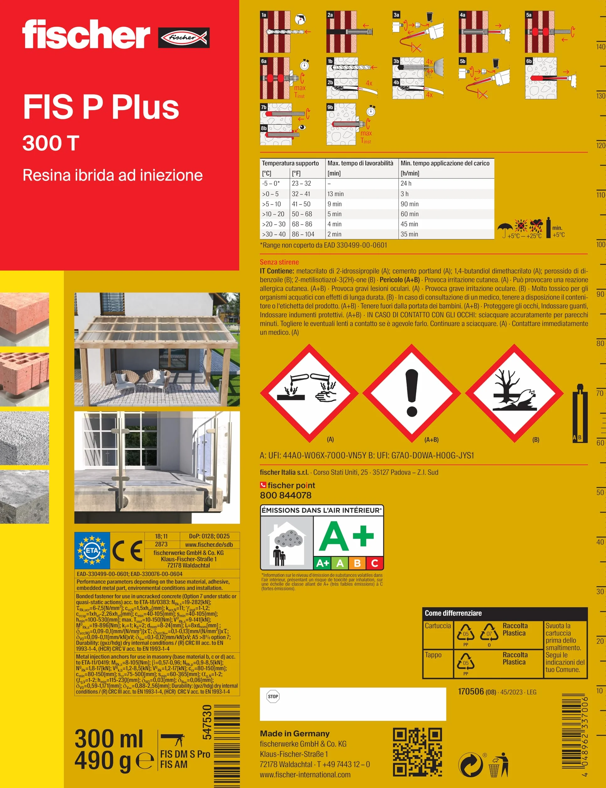 Fischer FIS P PLUS 300 T kołek chemiczny żywica poliestrowa kotwica 2 x 300 ml