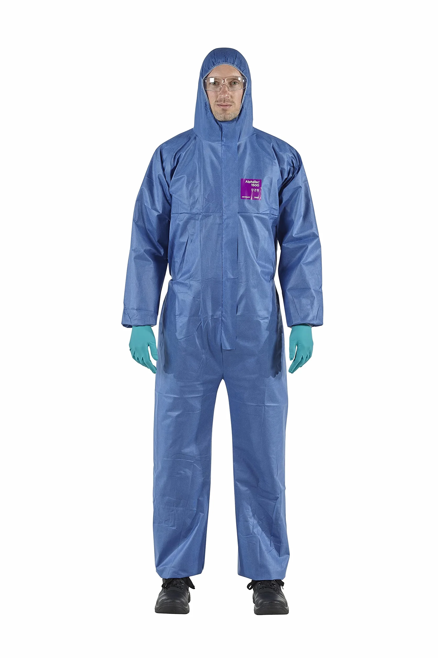 Ansell Alphatec 1500 Kombinezon Ochrony Chemicznej Typ 5/6 Wodoodporny Biały L 1 Sztuka