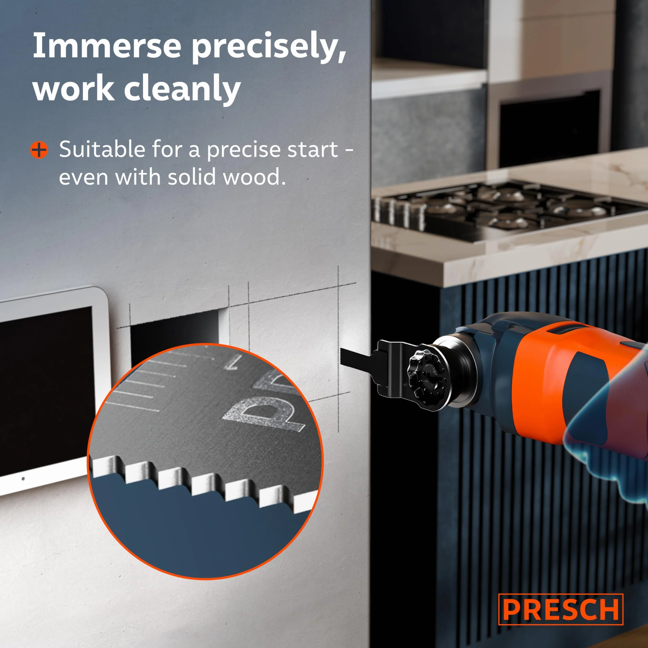 Presch Brzeszczoty Multitoola do Drewna i Metalu 25×10mm - Starlock - Cięcia Bi-Metal
