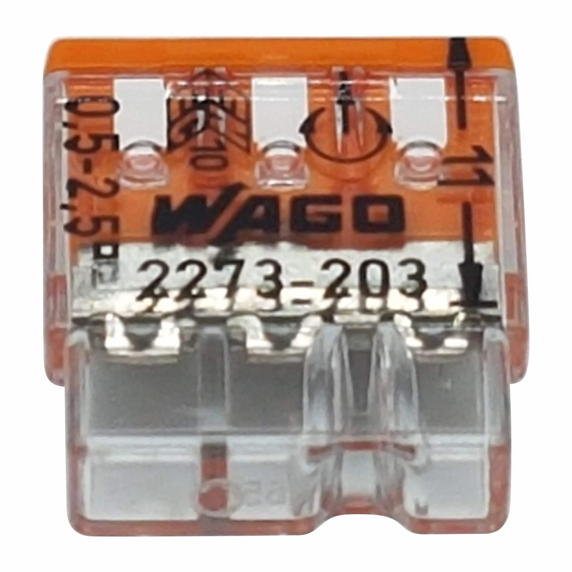Bluecool Wago 2273-203 Zestaw 30 zacisków puszek 3-pinowy 0,5-2,5 mm² przezroczysty/pomarańczowy