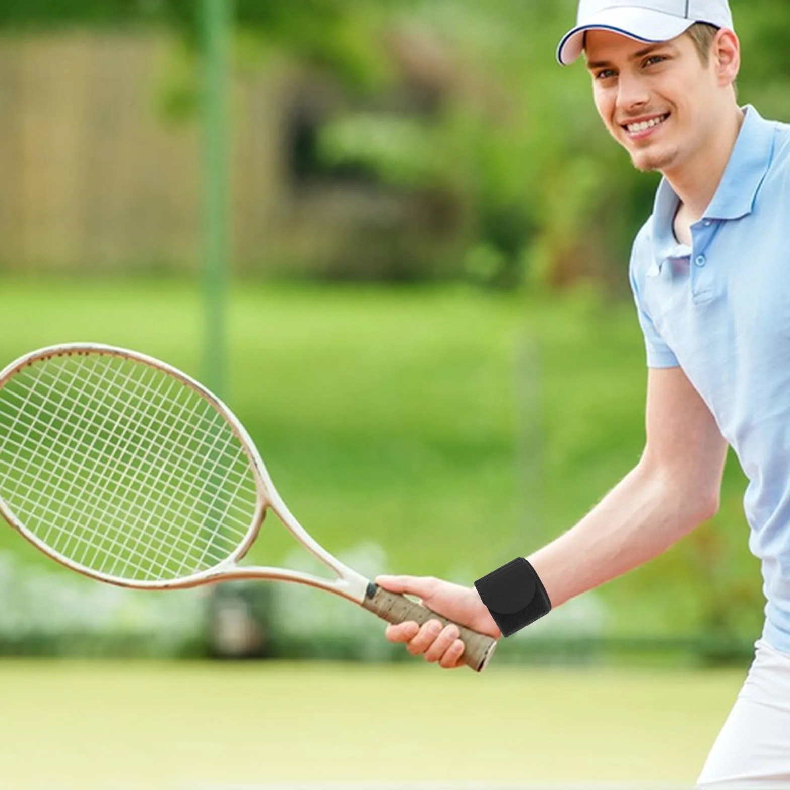 COMNICO 2-pak ucisku na nadgarstek, bandaż, regulowany mankiet sportowy, łagodzenie bólu, ścięgien, elastyczny tenis trening podnoszenie ciężarów, kręgle Widżet na nadgarstek (czarny)