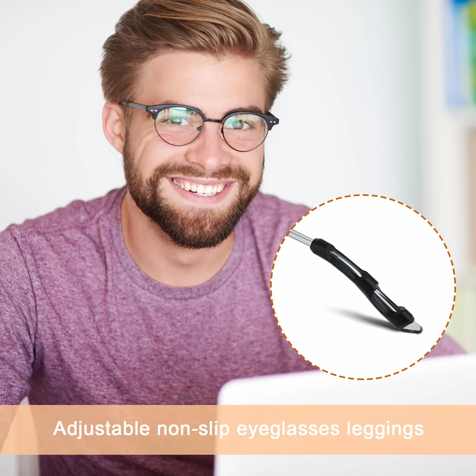 Thinp Uchwyt na uszy, 7 par, miękkie silikonowe okulary, antypoślizgowe zauszniki