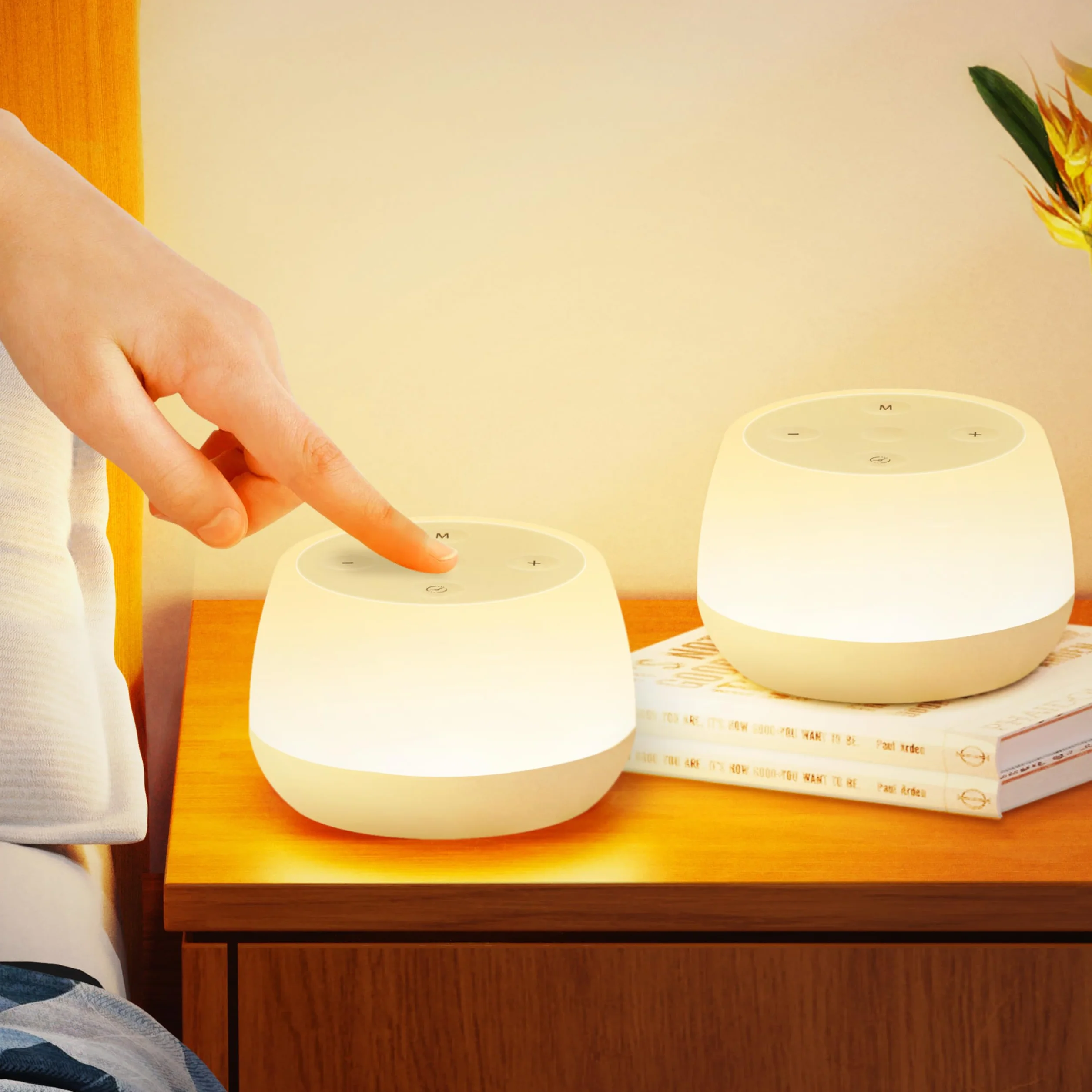 Bonsery Lampka nocna LED dotykowa ściemniana zestaw 2 szt. przenośna bezprzewodowa USB timer RGB dla dzieci