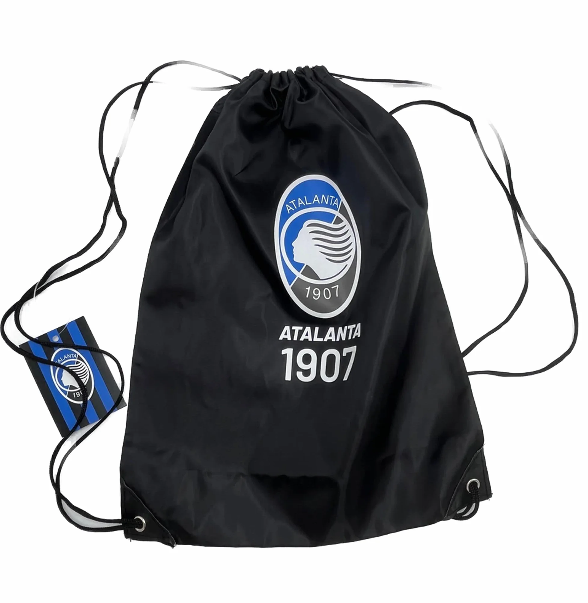 FCP Atalanta torba sportowa na siłownię czarny uchwyt na buty sportowe Bergamo akcesoria gadżety oficjalny piłkarski mężczyźni chłopcy dziecko lata, czarne