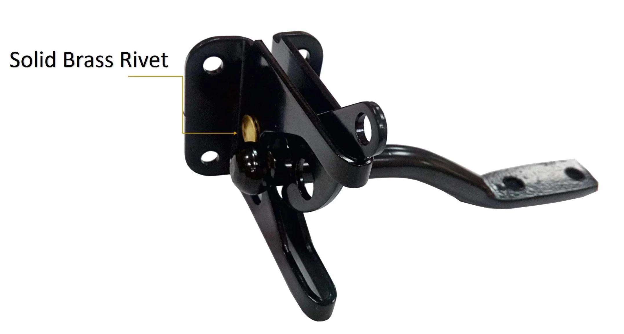 Samoblokujący zatrzask do bramy stalowy czarny 2 sztuki 20.3 cm