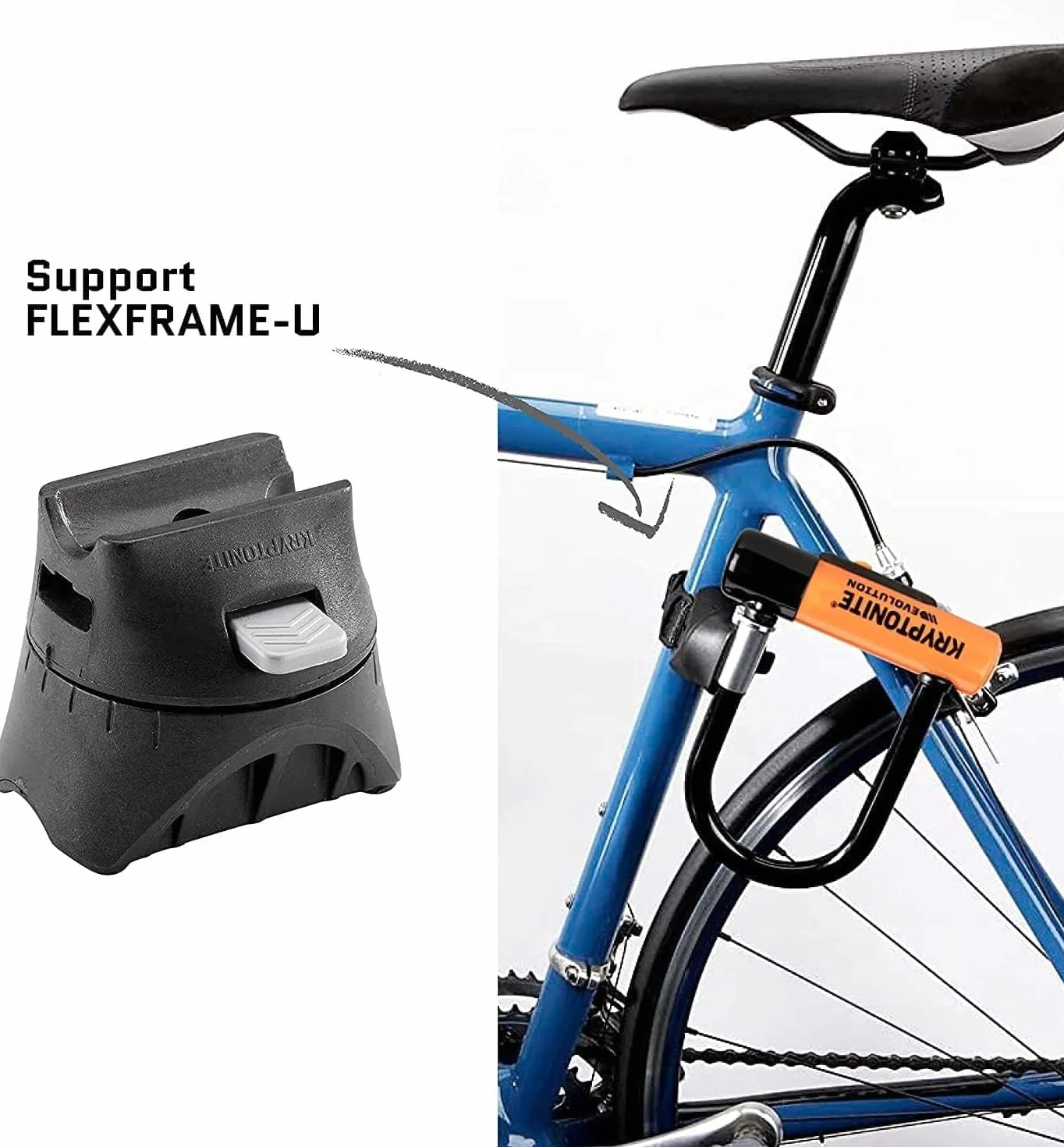 Kryptonite Evolution zapięcie pałąkowe z uchwytem FlexFrame U, 11-14 mm