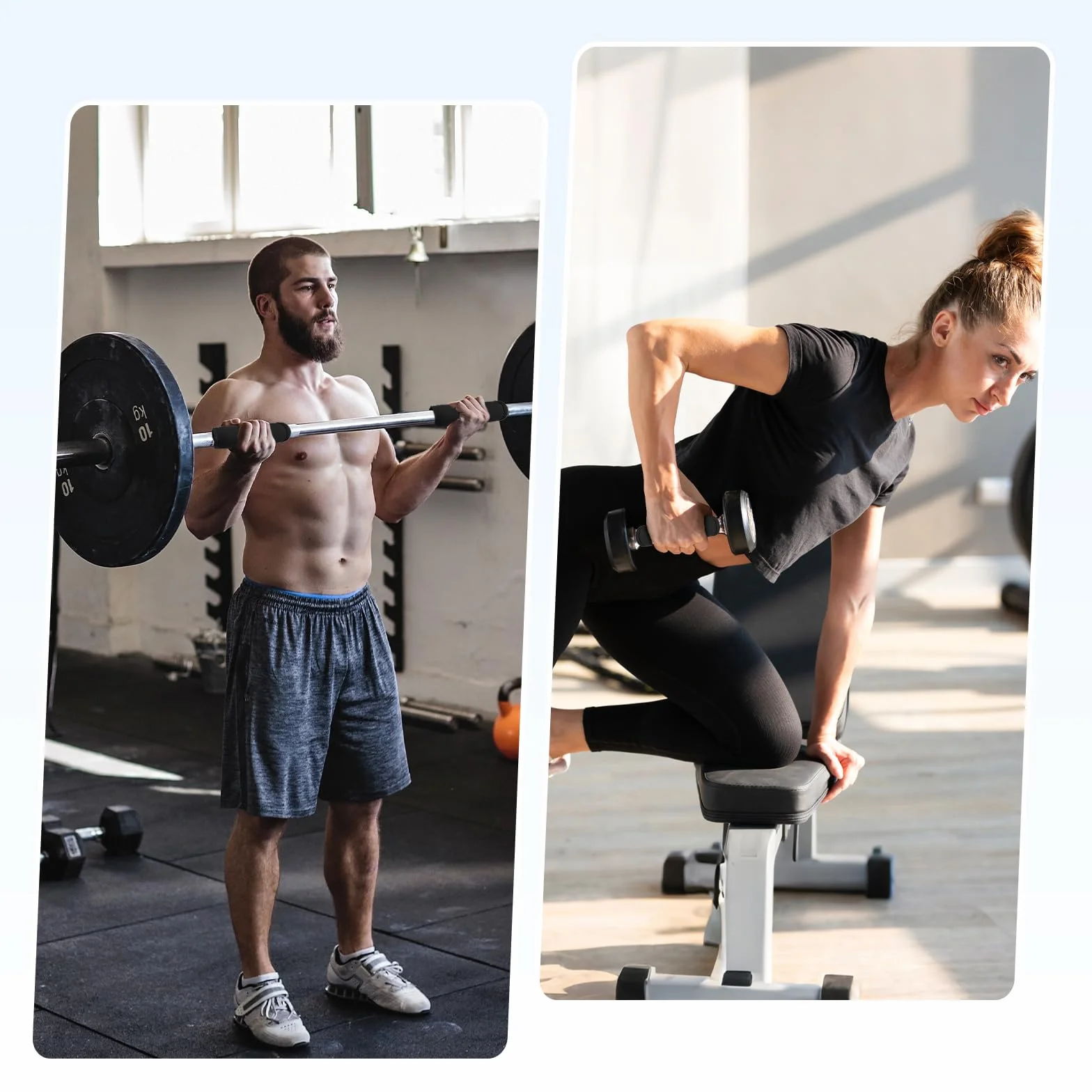 flintronic 2 sztuki chwytów na sztangę, uchwyty na hantle do fitness, podnoszenia ciężarów i treningu siłowego, podkładki pod chwyt dla maksymalnej przyczepności, dla kobiet i mężczyzn