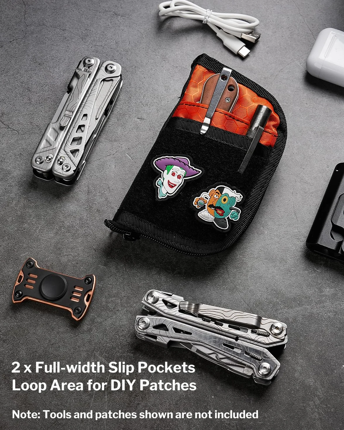 VIPERADE VE10 EDC Multitool Etui Organizer Wielofunkcyjne Nylonowe Kieszonkowe Narzędzia Pochwa Nóż Latarkę Obsadka do Pióra Pomarańczowy