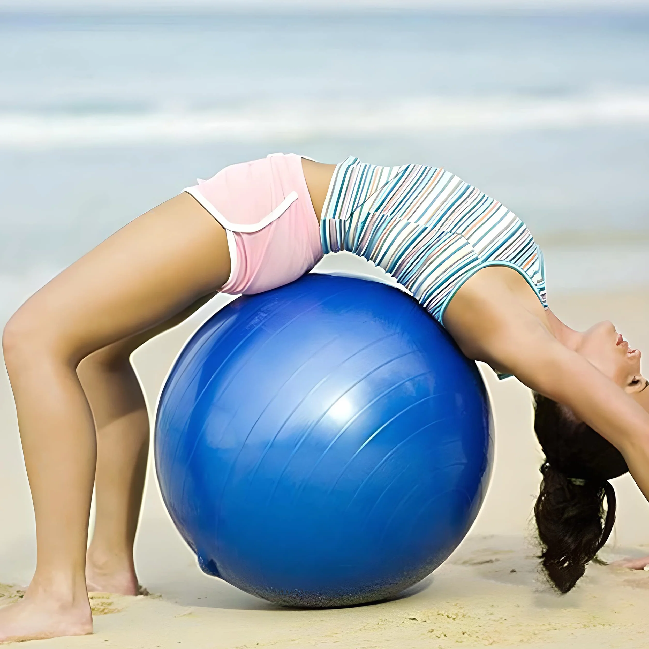Retoo Piłka gimnastyczna, 65 cm, piłka do siedzenia z pompką, piłka treningowa, piłka do fitnessu, jogi, gimnastyki, treningu podstawowego, fitnessu, do biura, do balansowania, piłki gimnastycznej,