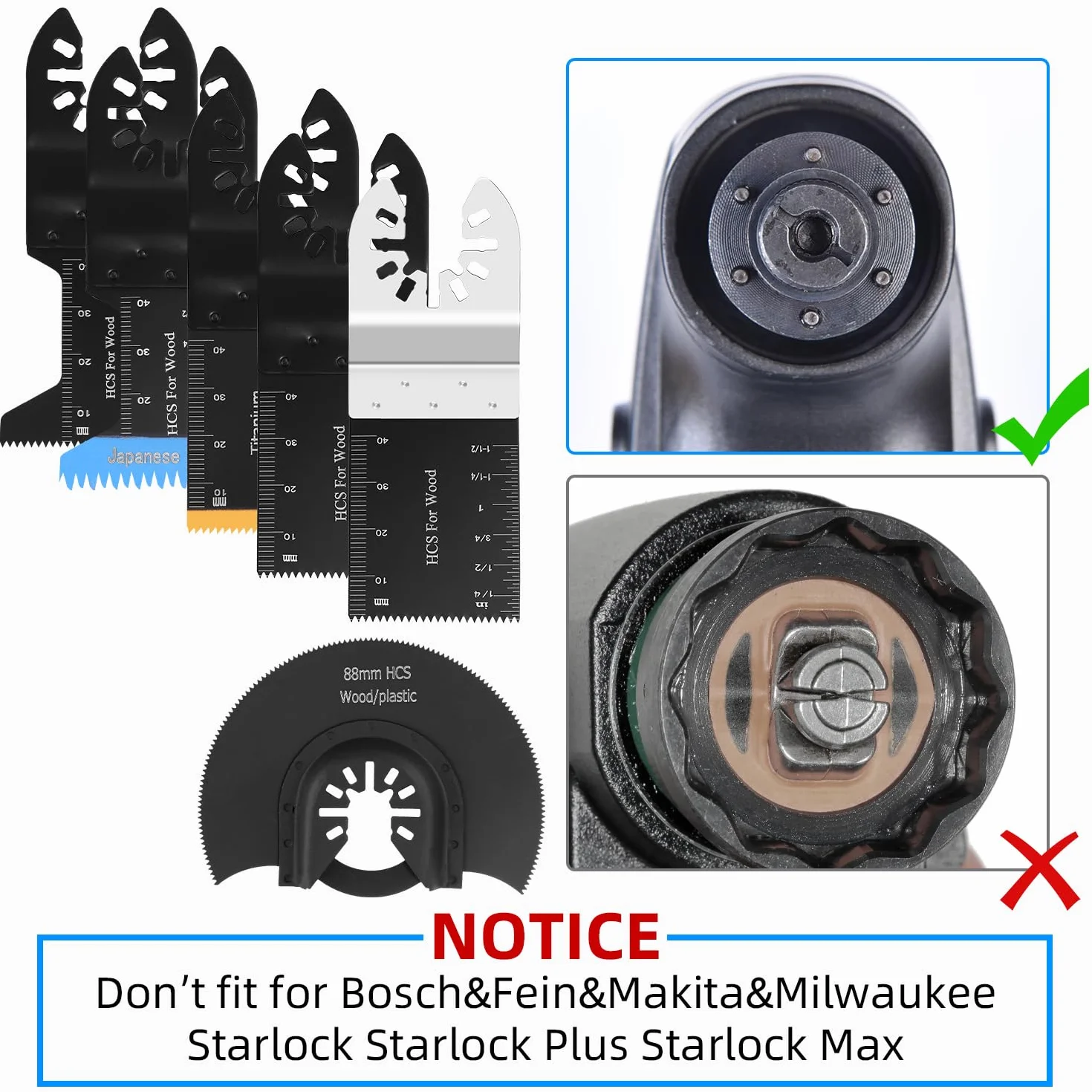 Zestaw brzeszczotów do narzędzi wielofunkcyjnych 30-częściowy akcesoria do Fein Multimaster Makita Milwaukee