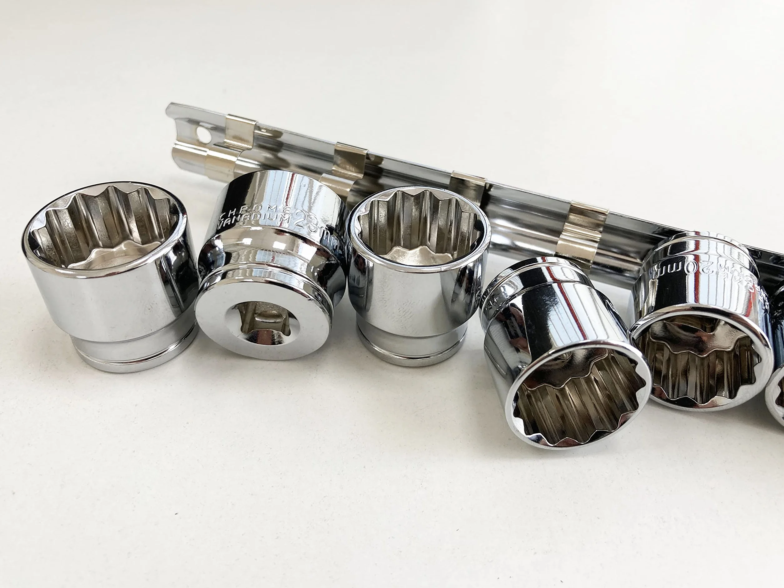 3/8" 12-stronne płytki gniazda CRV 17 szt. na szynie