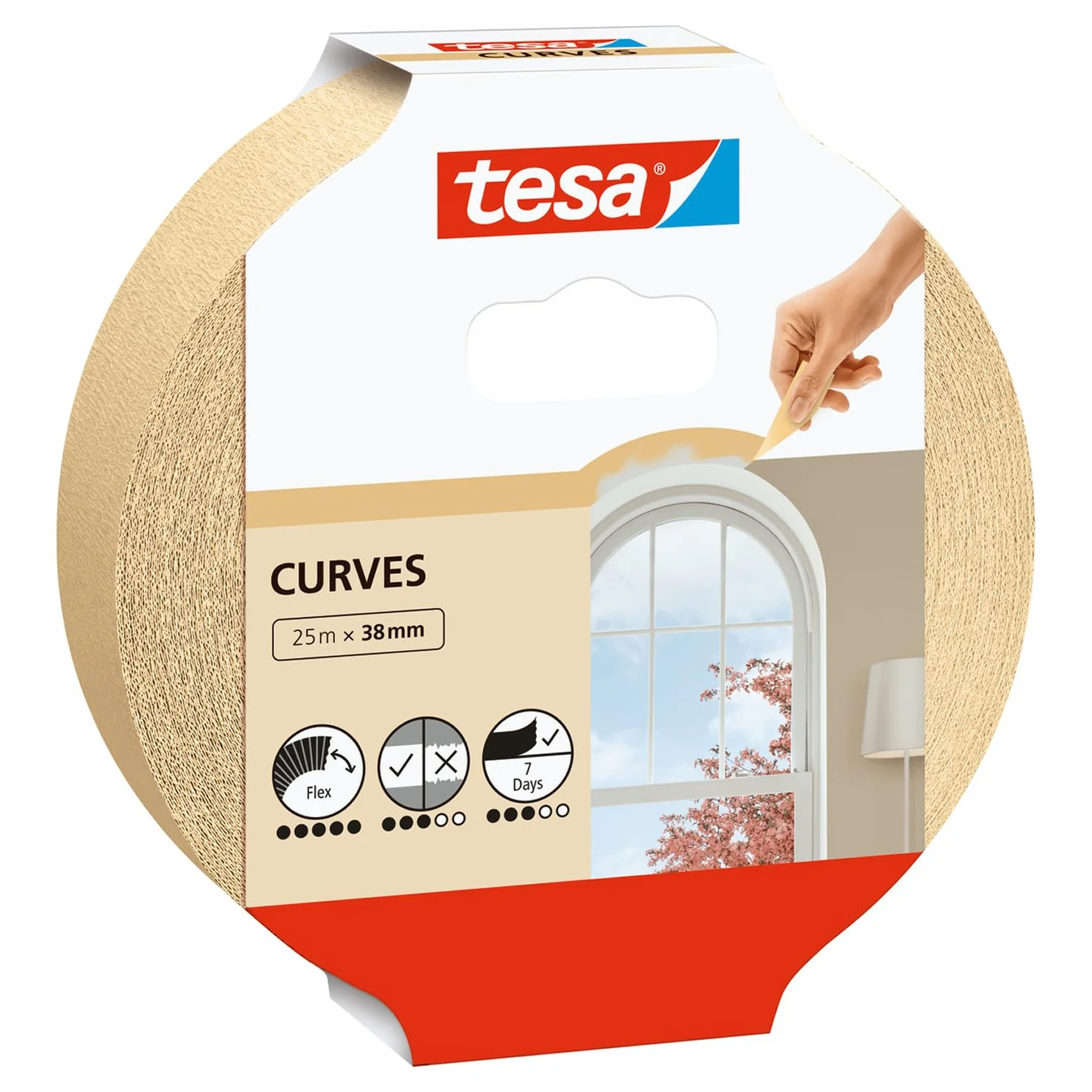 tesa CURVES taśma malarska 25m x 38mm do krzywizn i nieregularnych kształtów