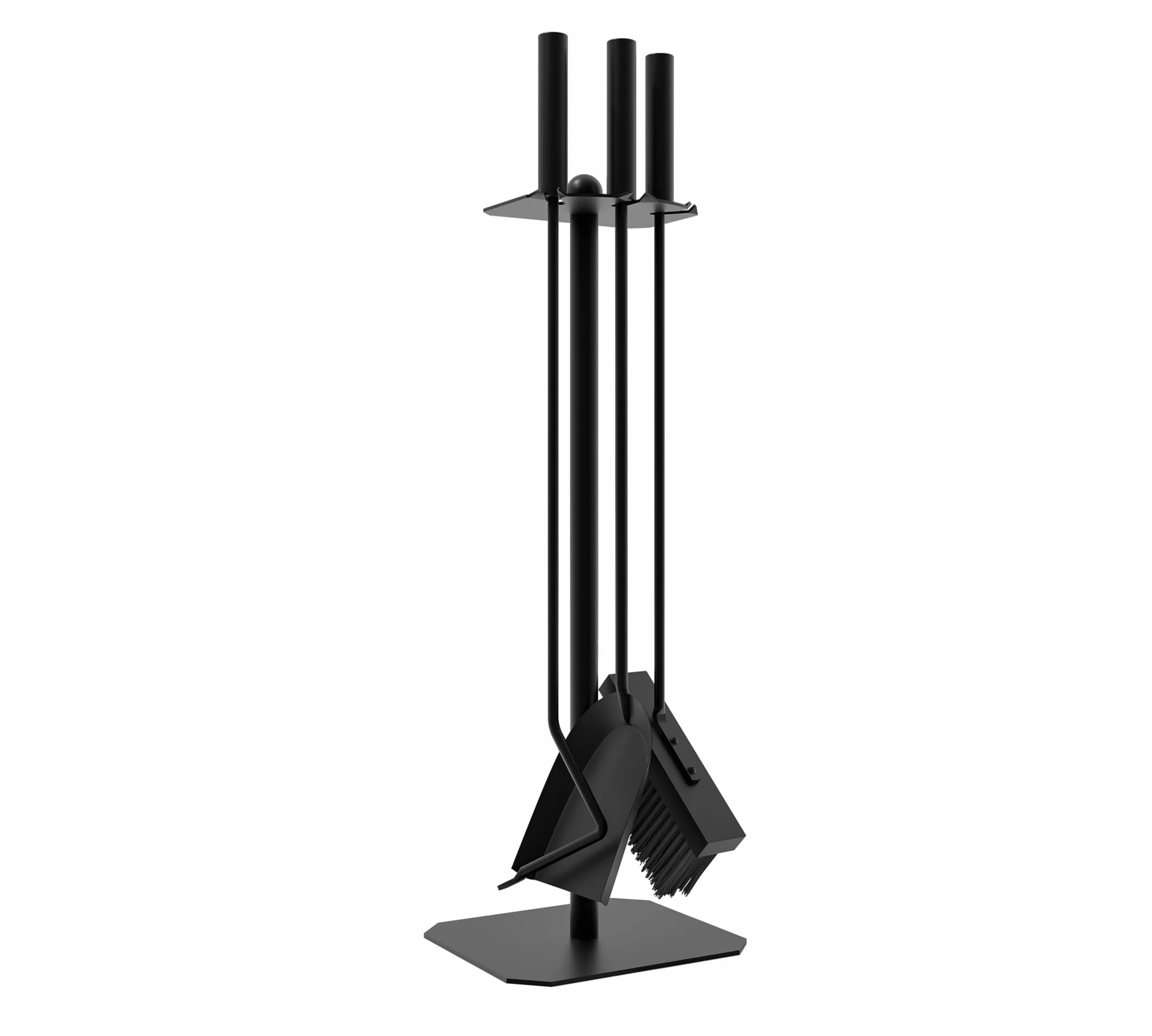 Kingson 3-częściowy zestaw narzędzi kominkowych, szczotka poker łopata, stal malowana proszkowo, 57,5 cm