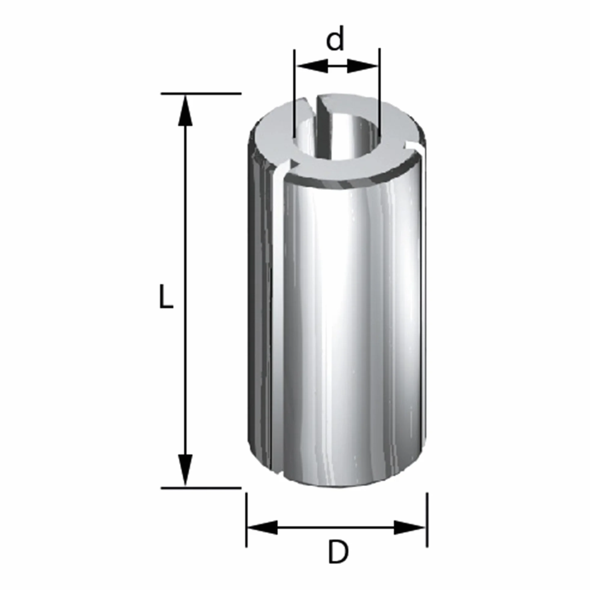 Tuleja redukcyjna 8 mm 12 mm L 26 mm ENT 21194