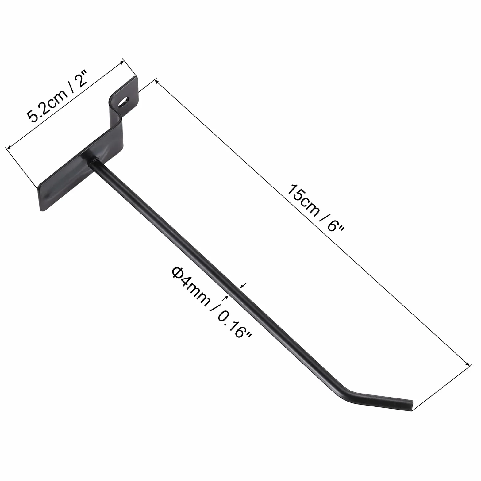 PATIKIL Haczyki ścienne metalowe 5 cm x 15 cm 60 szt. wieszak ekspozycyjny czarny