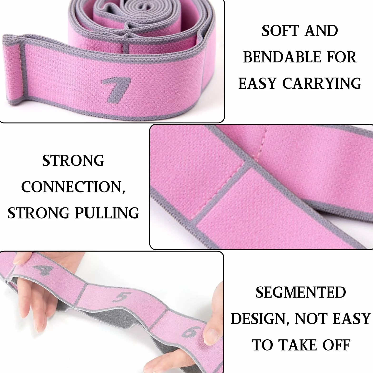 KEYRI 2 szt. Opaska do jogi Stretch Bands, Stretch Stretch Strap Elastyczny Pasek Fitness z 8 klamrami dla dzieci i dorosłych Pilates Fitness Gimnastyka