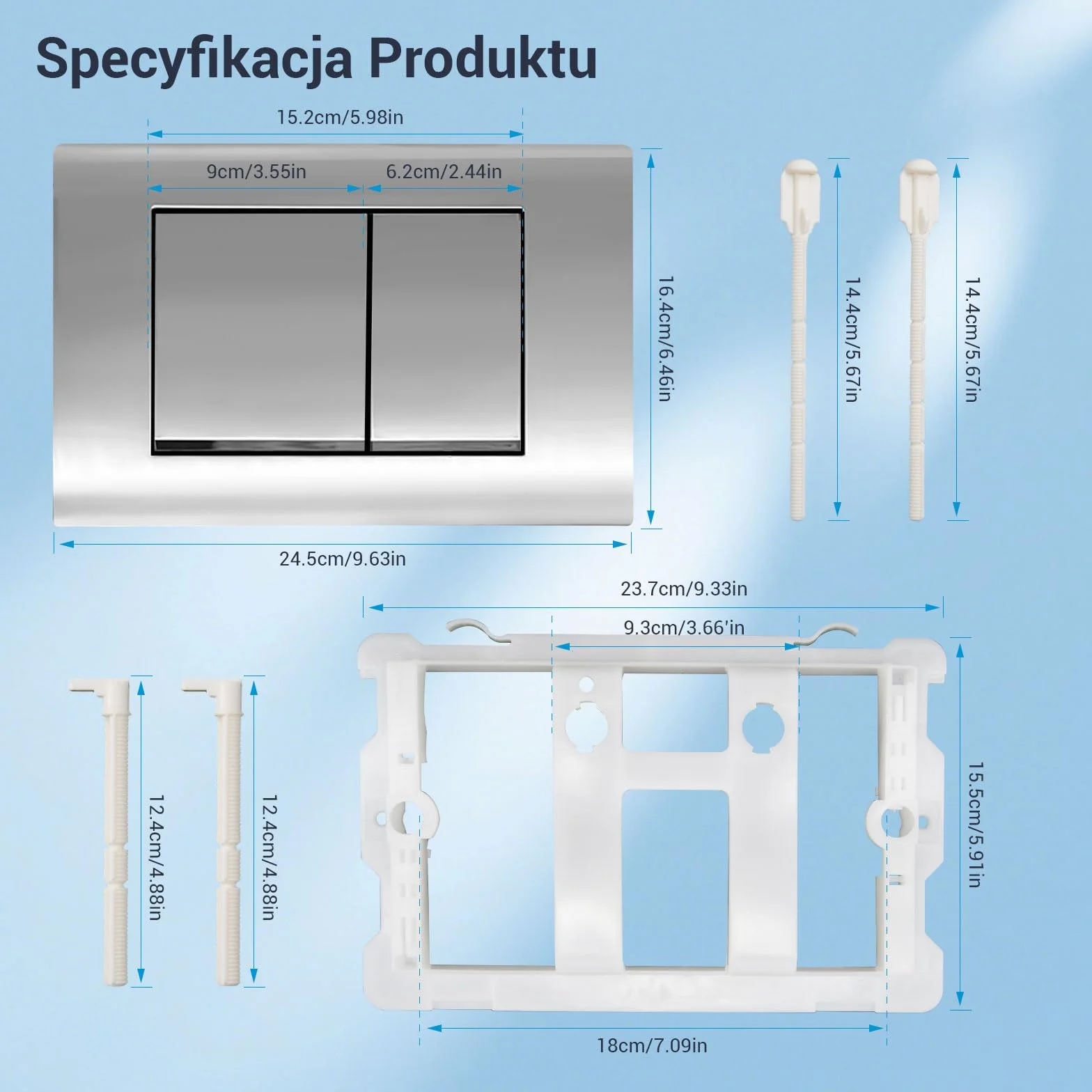 Panel Przycisków Do WC Geberit Sigma 01 20 30 UP300 UP320 245x164 mm Chromowana