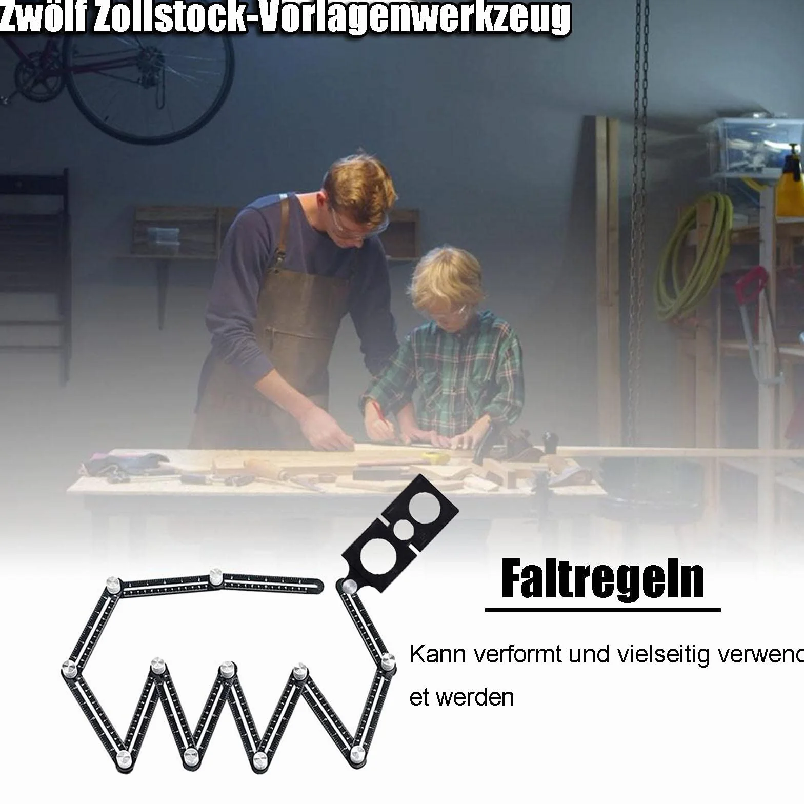 Szablon kątowy ze stopu aluminium 12 stron narzędzie do płytek z otworem czarny